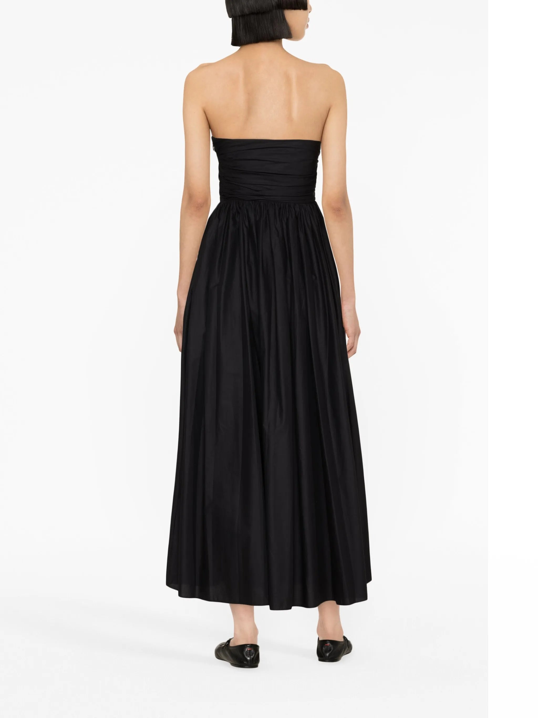 bandeau ruched cotton dress