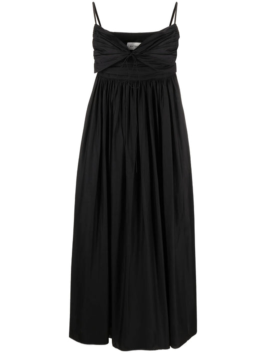 bandeau ruched cotton dress
