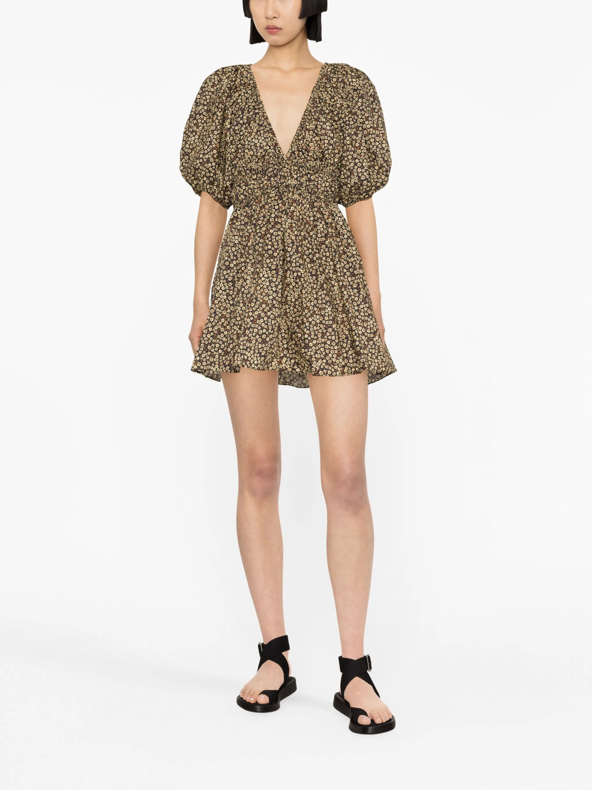 floral-print organic-cotton minidress