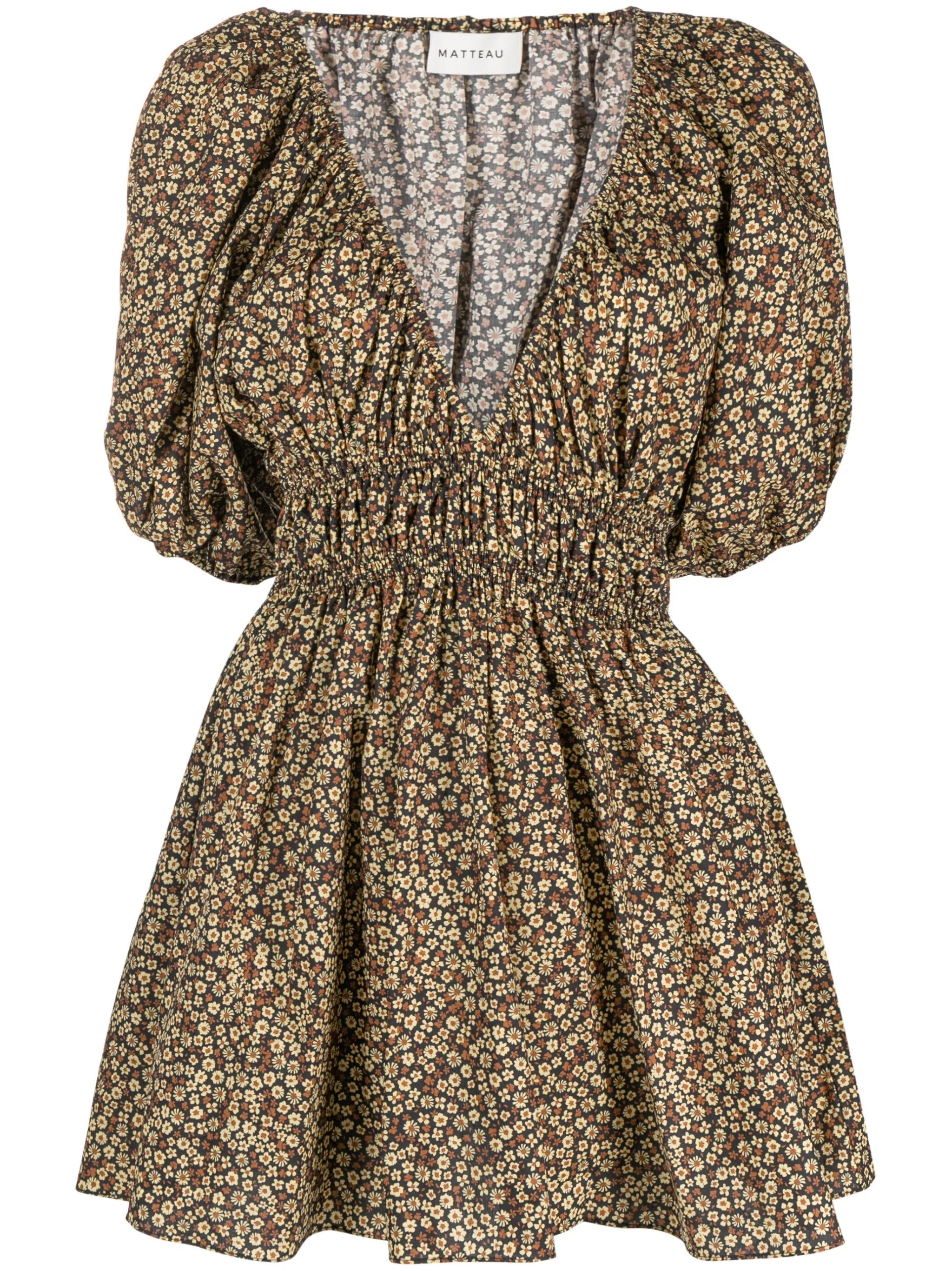 floral-print organic-cotton minidress