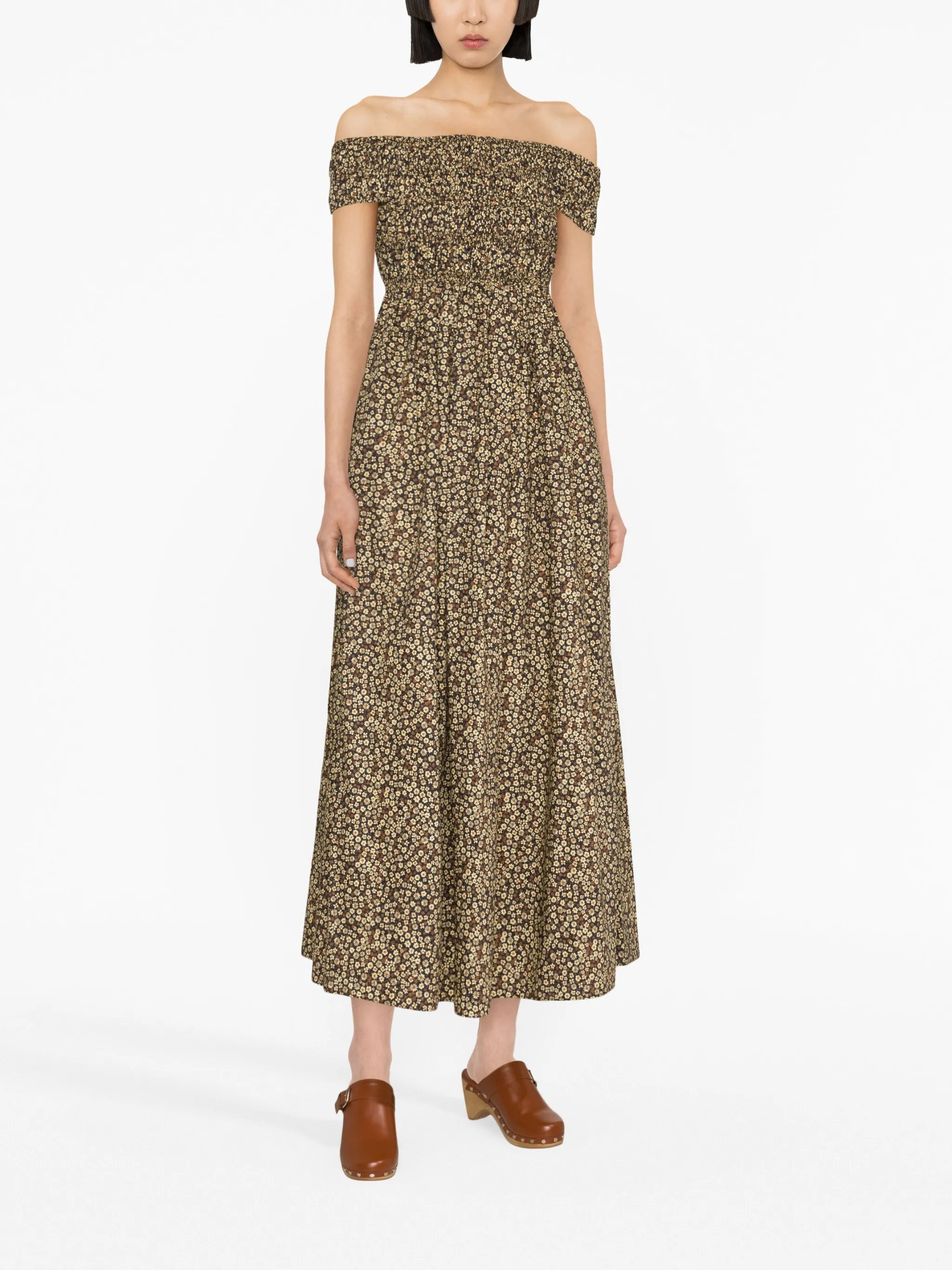 floral-print midi dress