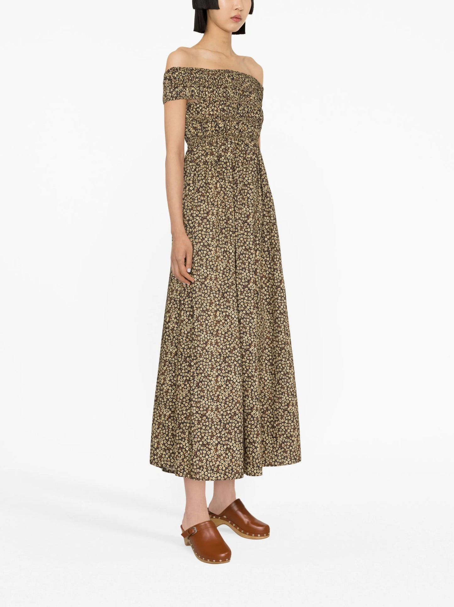 floral-print midi dress