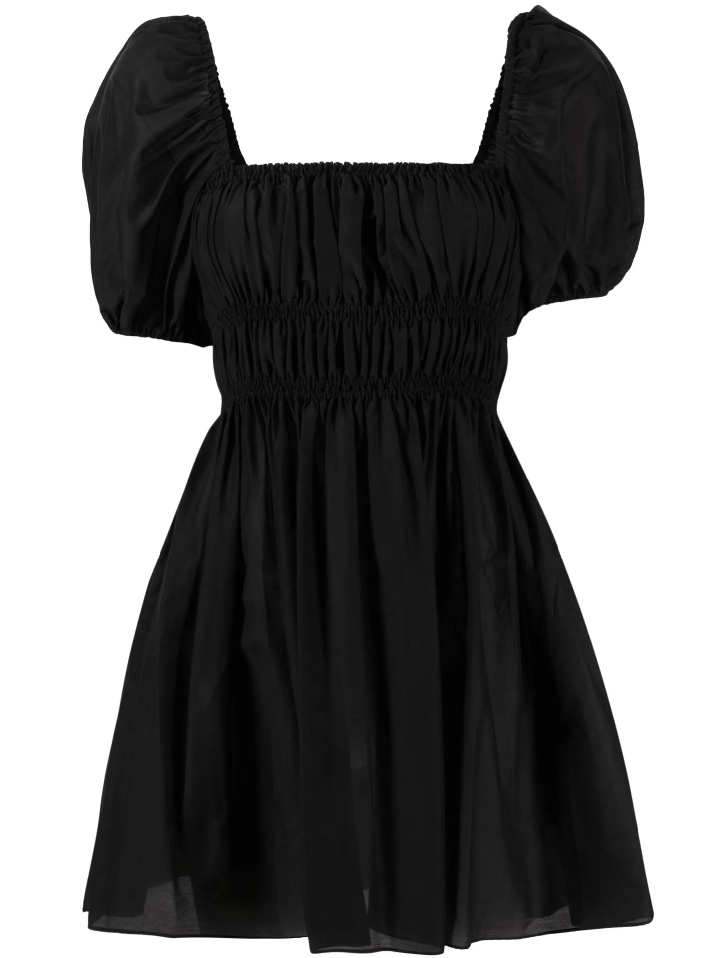 short-sleeve shirred minidress