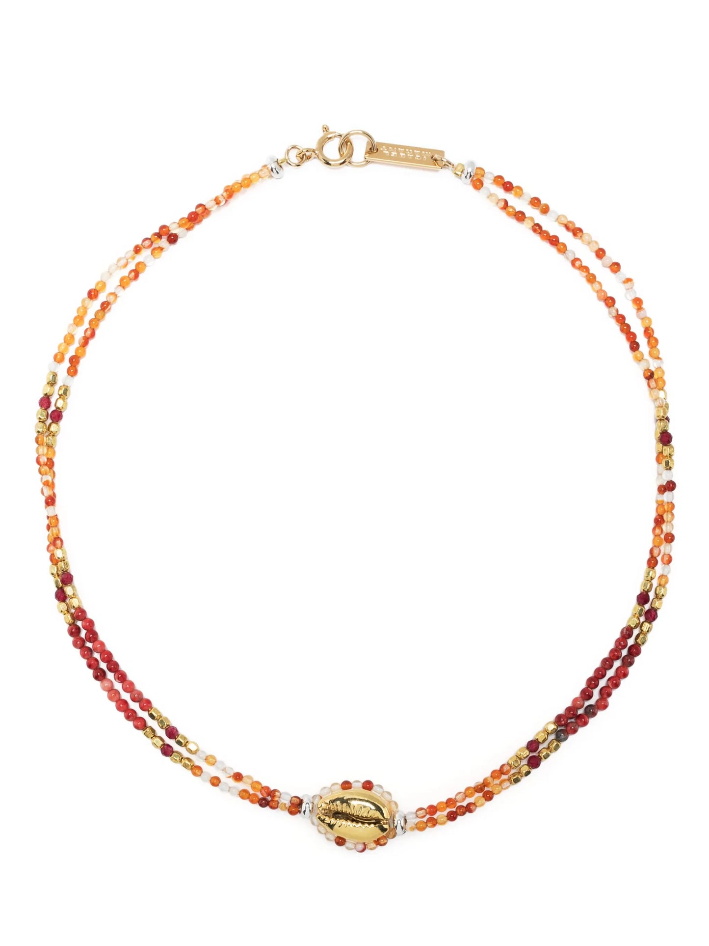 Malebo shell-embellished beaded necklace
