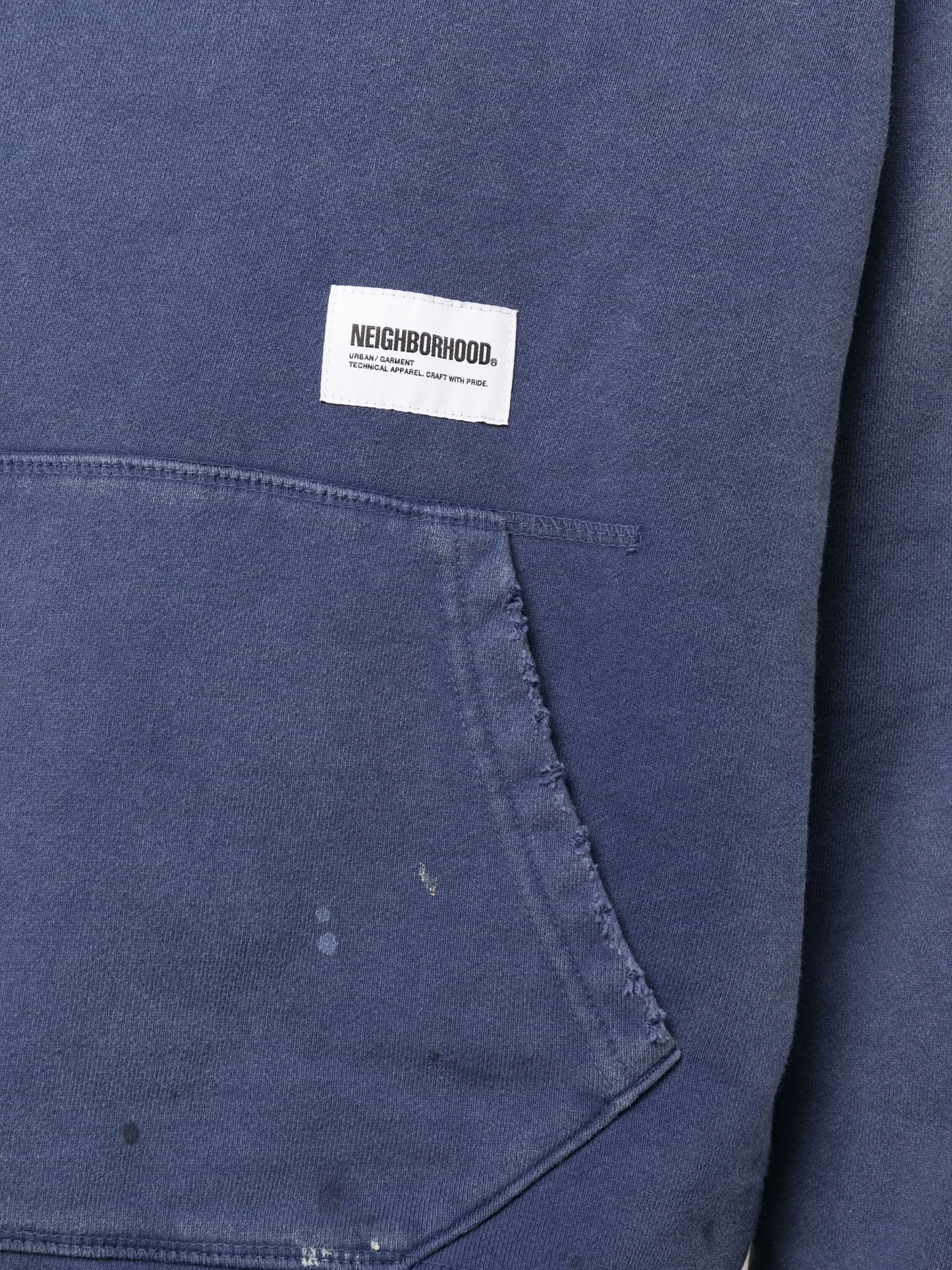 logo-patch distressed cotton hoodie