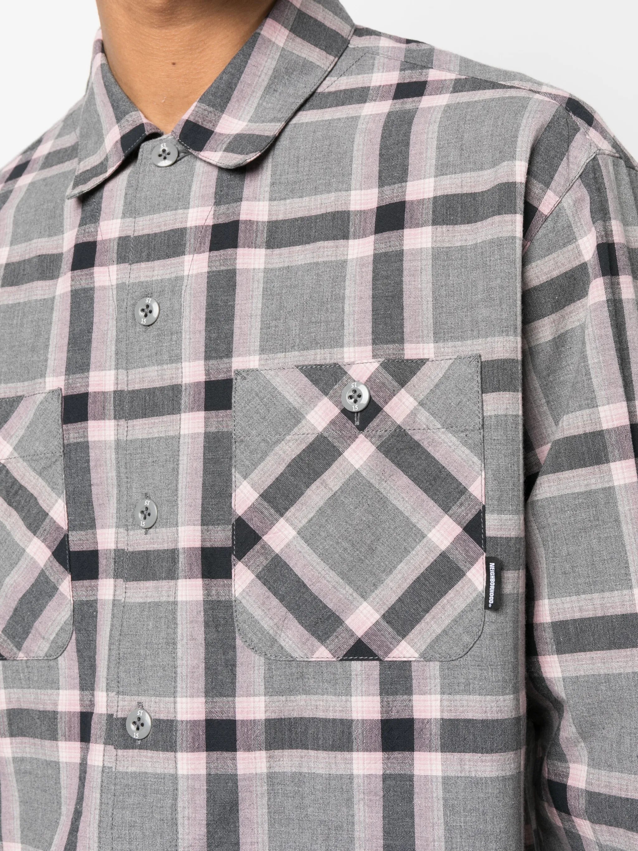 check-pattern long-sleeve shirt