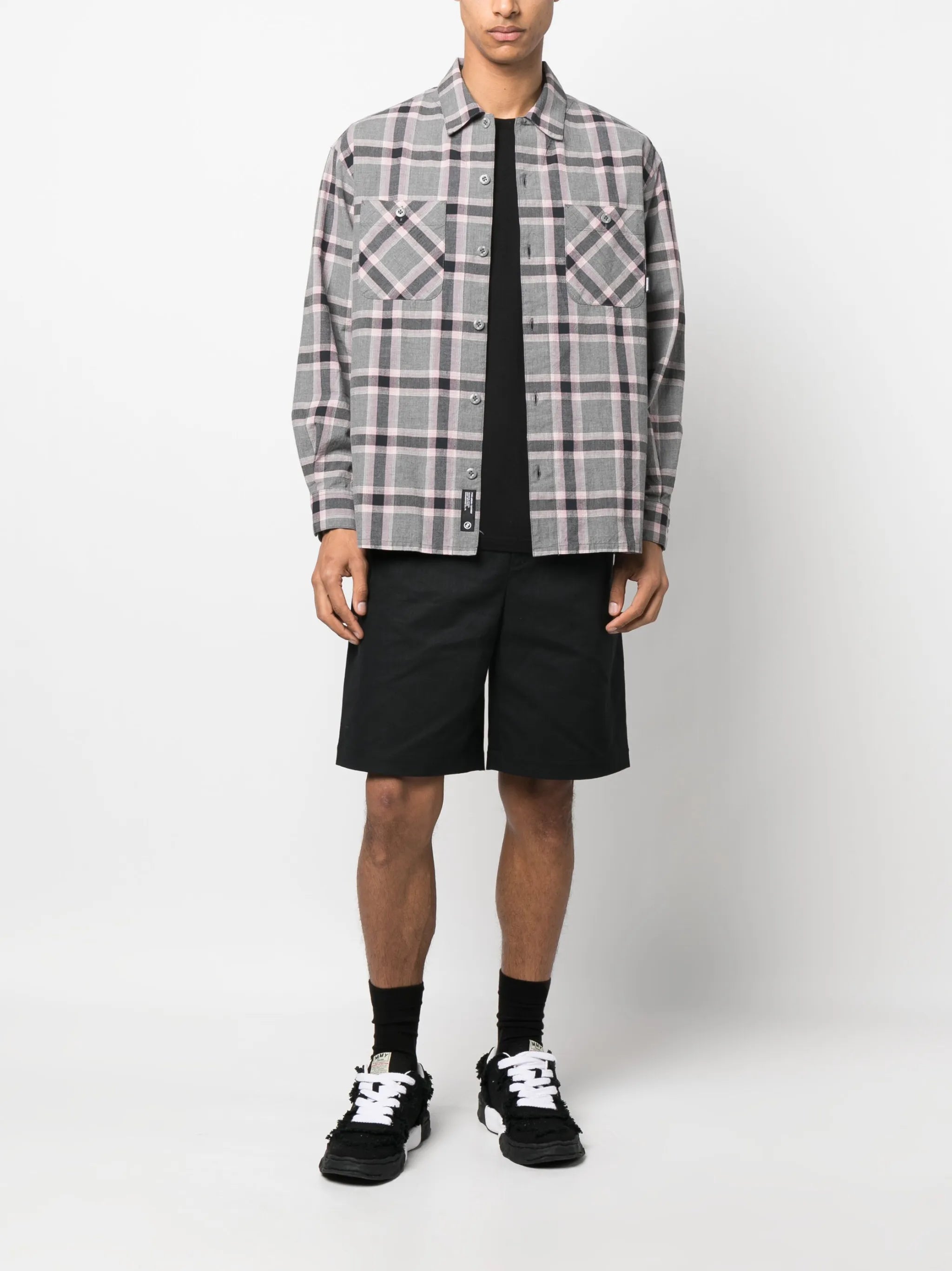 check-pattern long-sleeve shirt