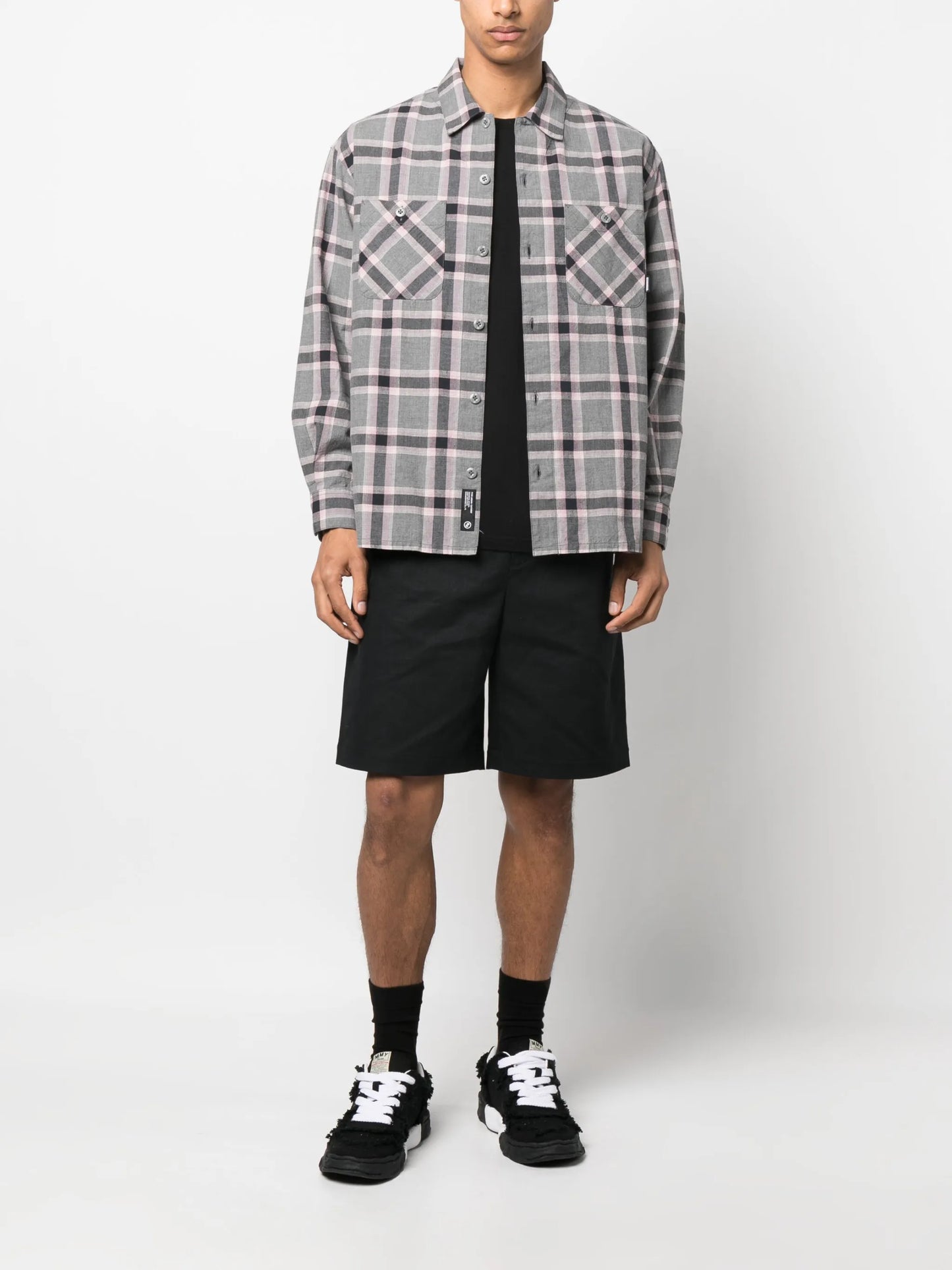 check-pattern long-sleeve shirt
