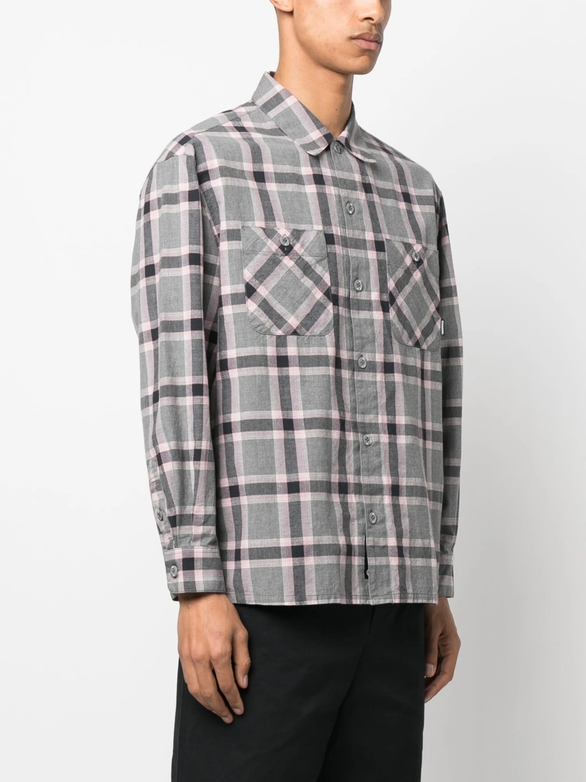 check-pattern long-sleeve shirt