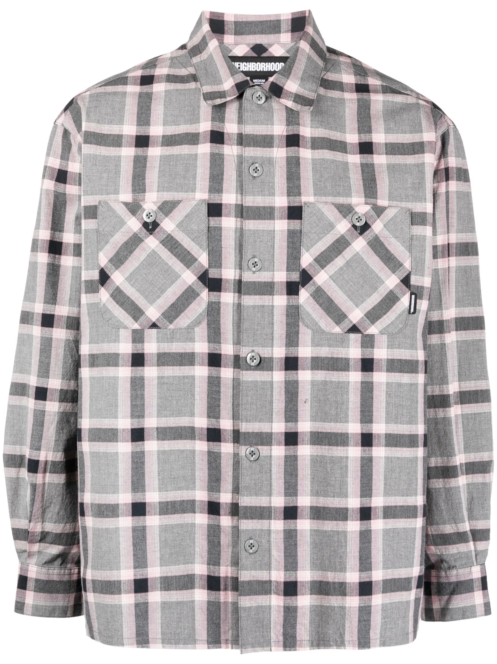 check-pattern long-sleeve shirt