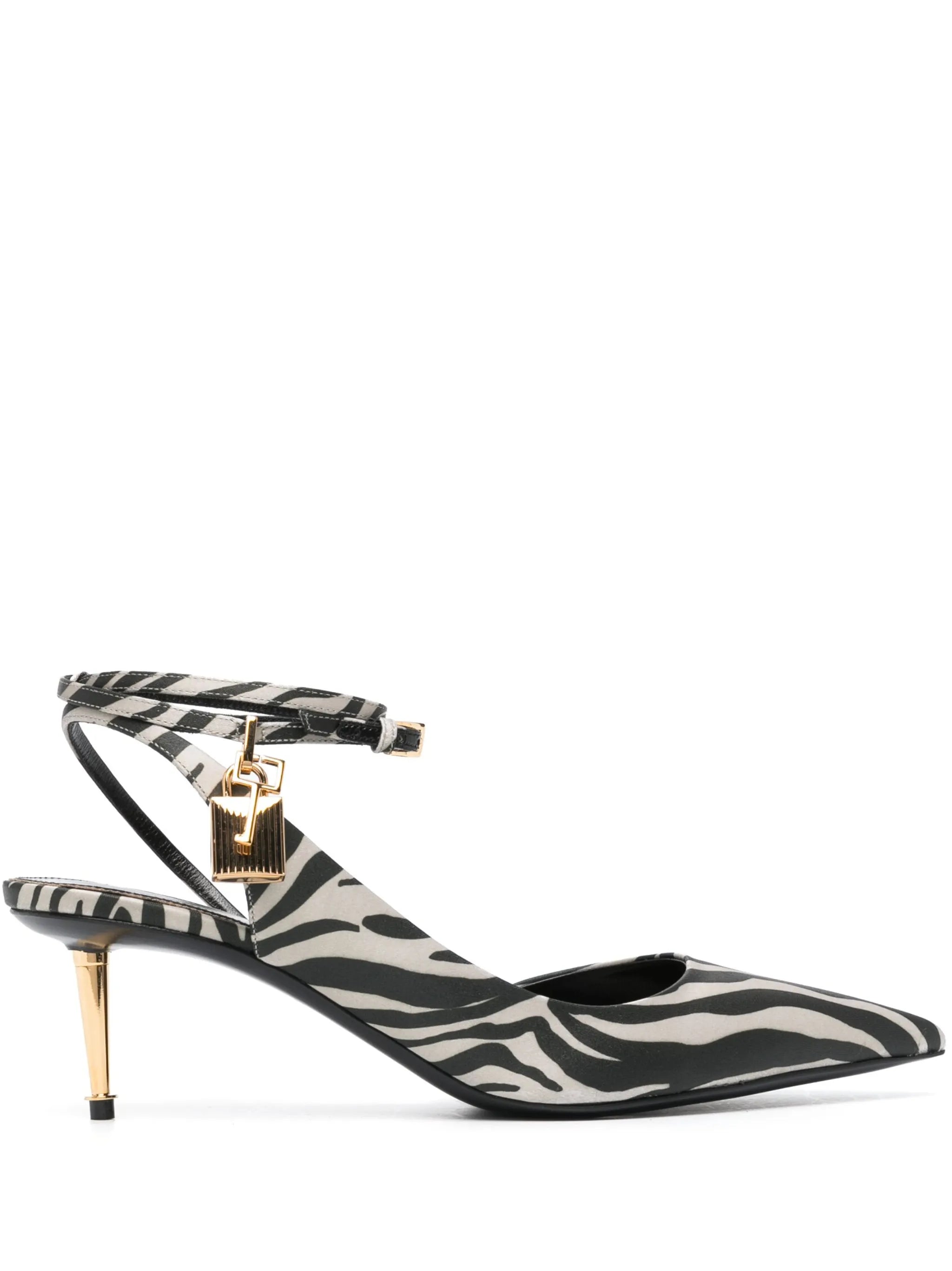 zebra-print 70mm slingback pumps