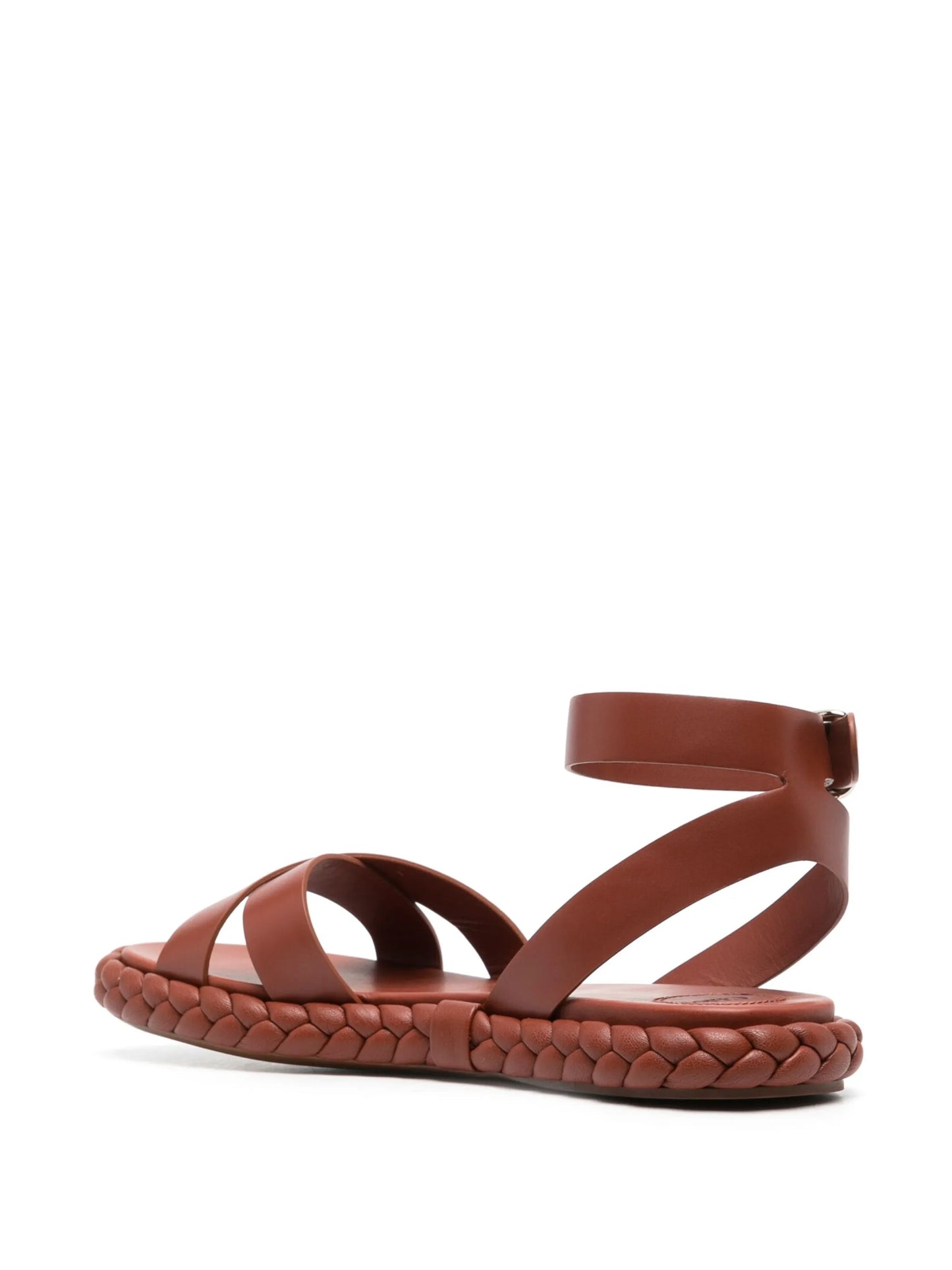 crossover leather sandals