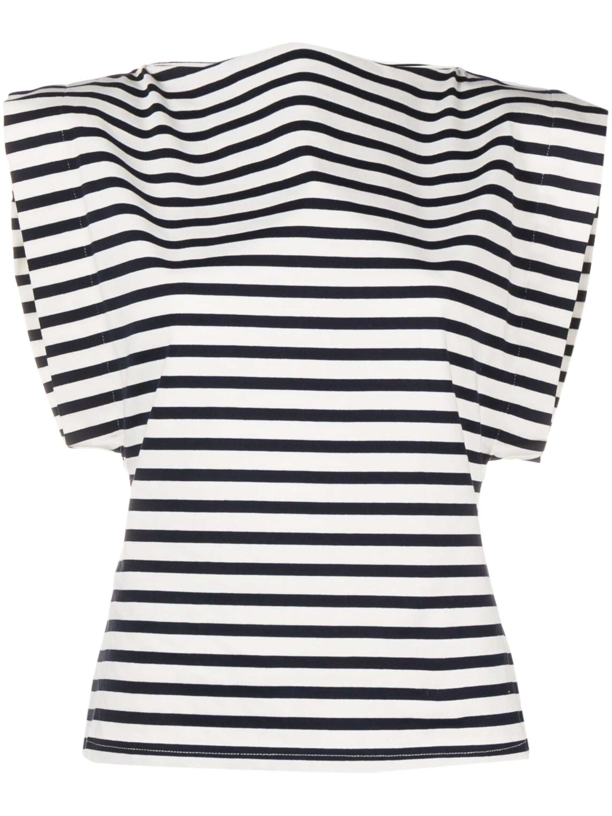 boat-neck striped T-shirt