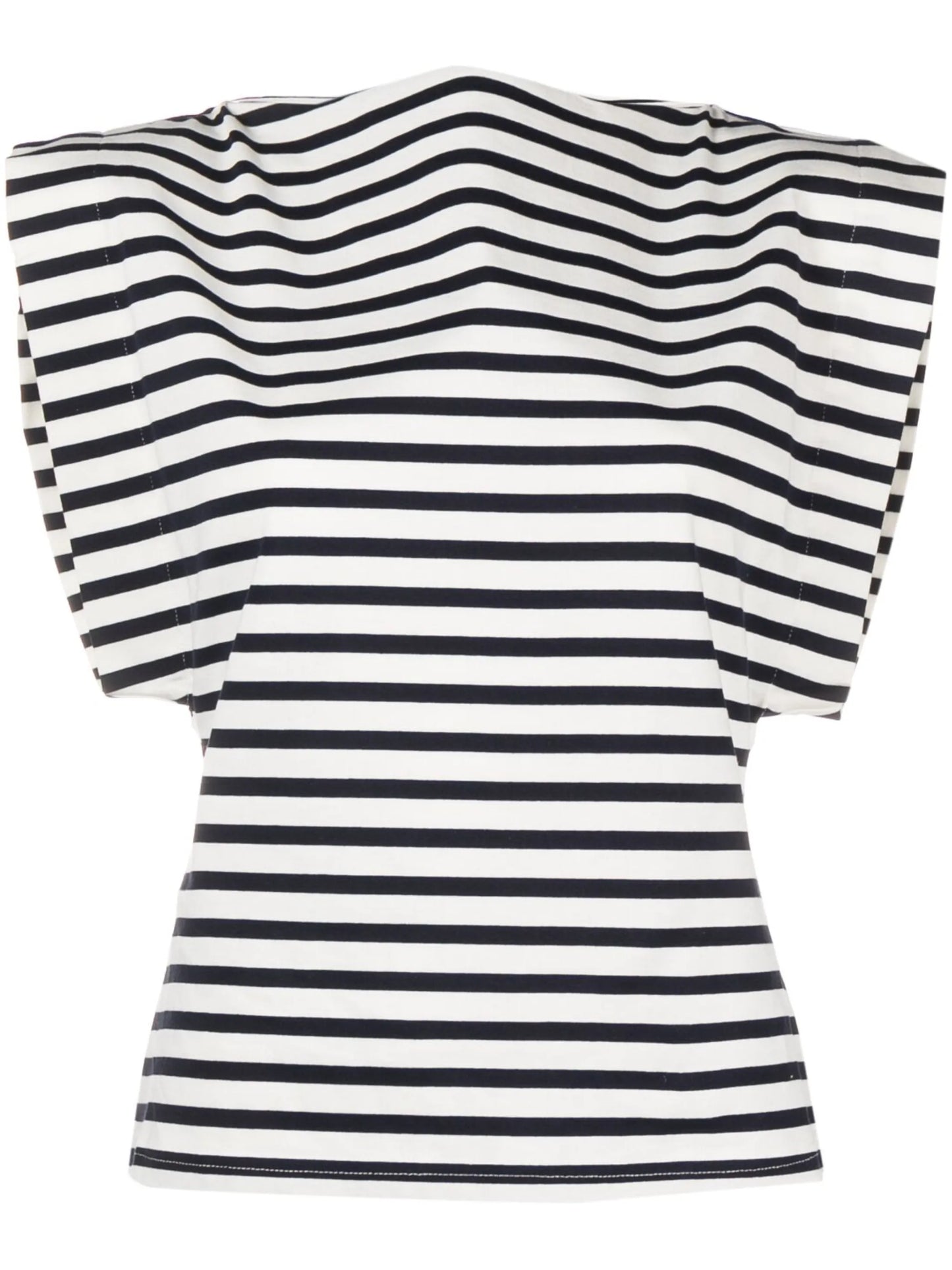boat-neck striped T-shirt