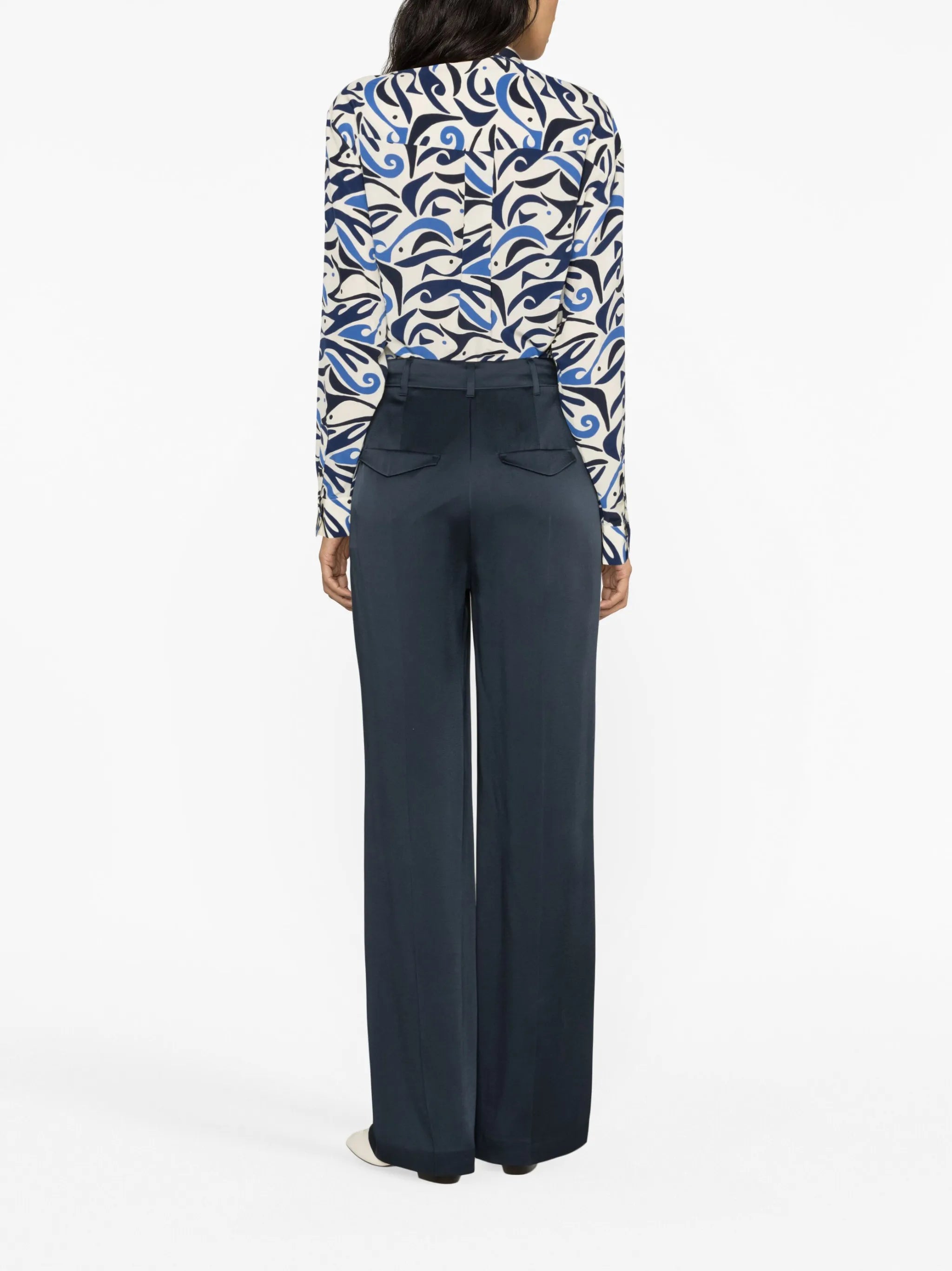 abstract-print silk shirt