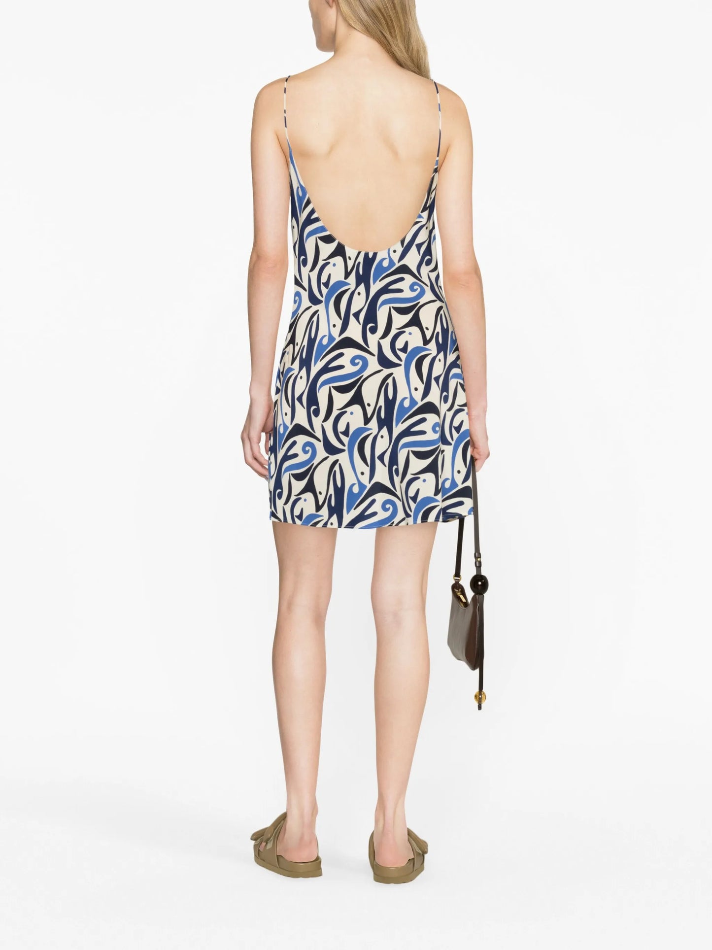 abstract-print silk mini dress