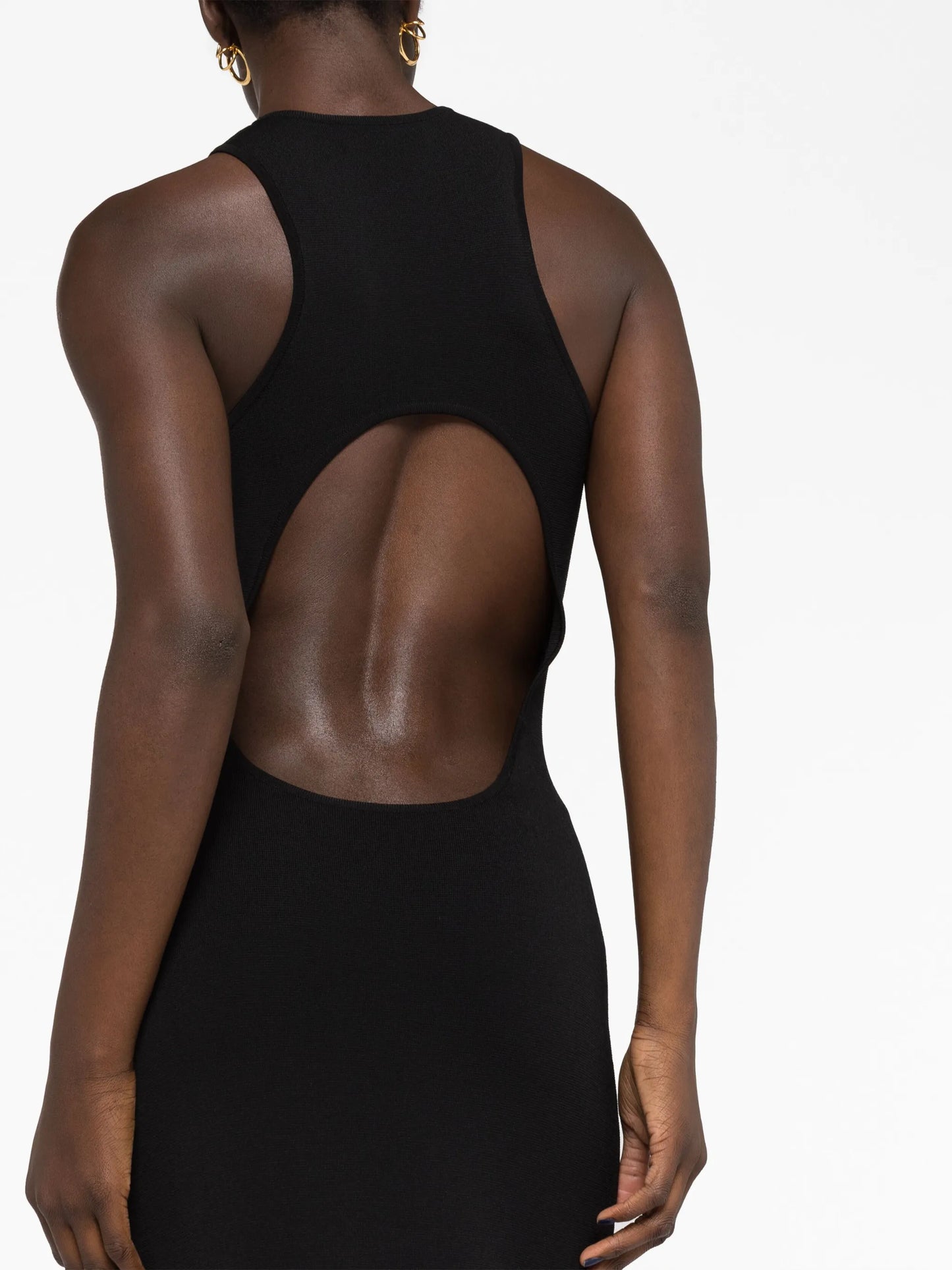 open-back knit maxi dress