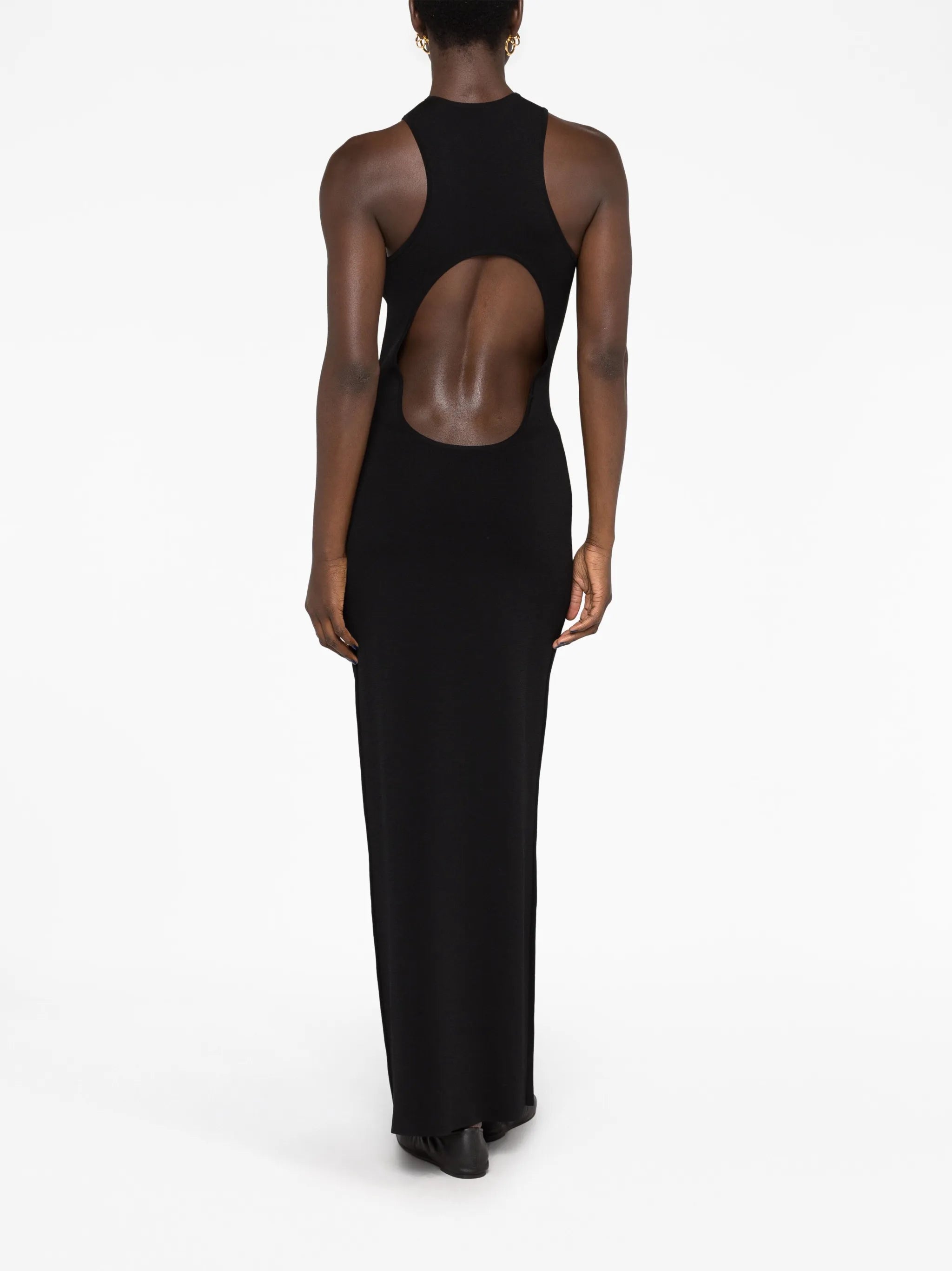 open-back knit maxi dress