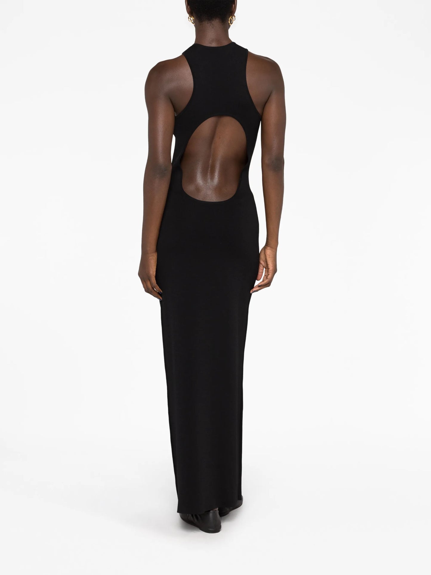 open-back knit maxi dress