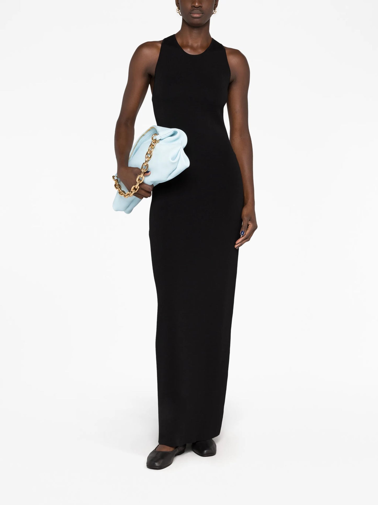 open-back knit maxi dress