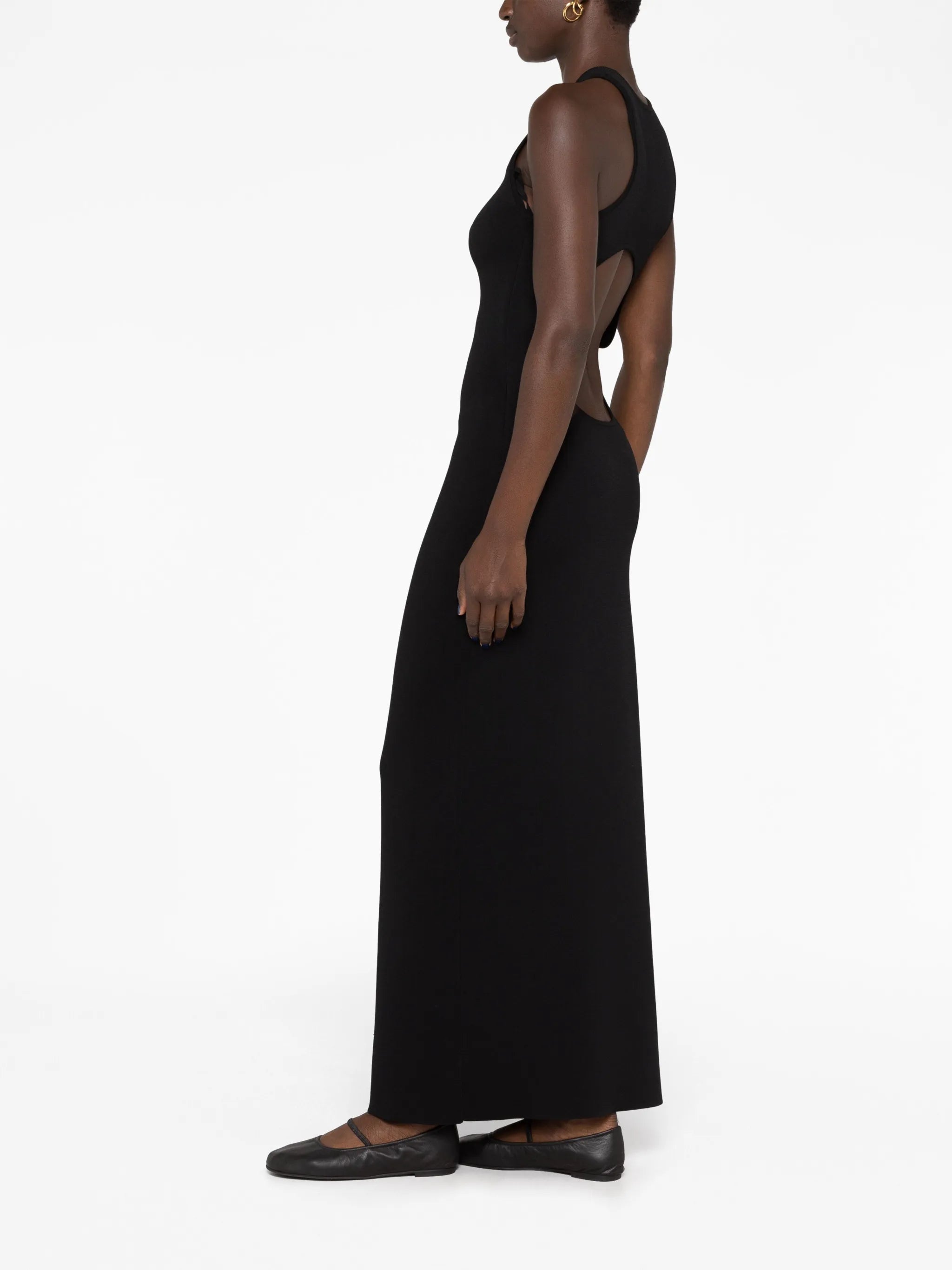 open-back knit maxi dress