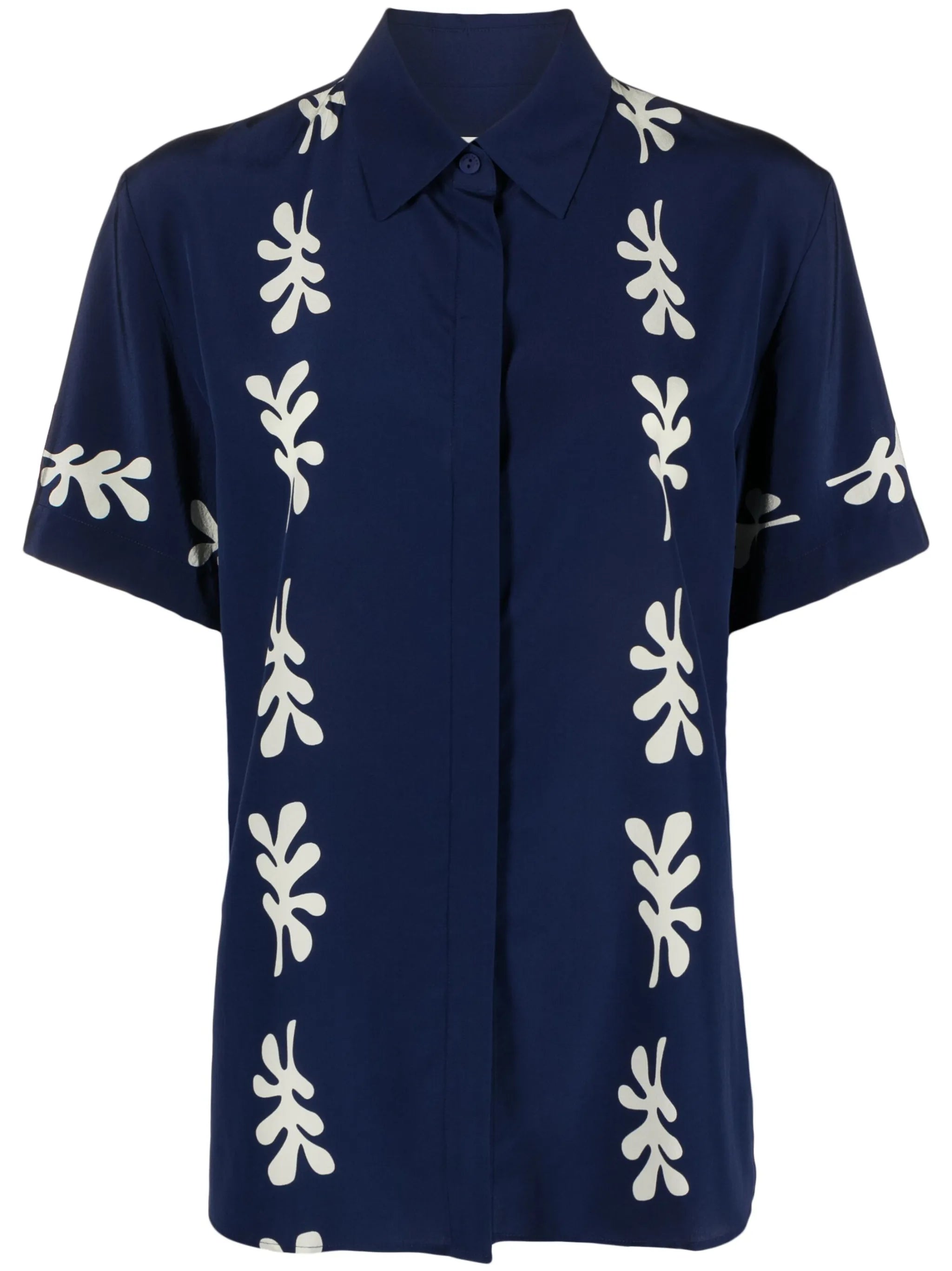 fig leaf print silk shirt