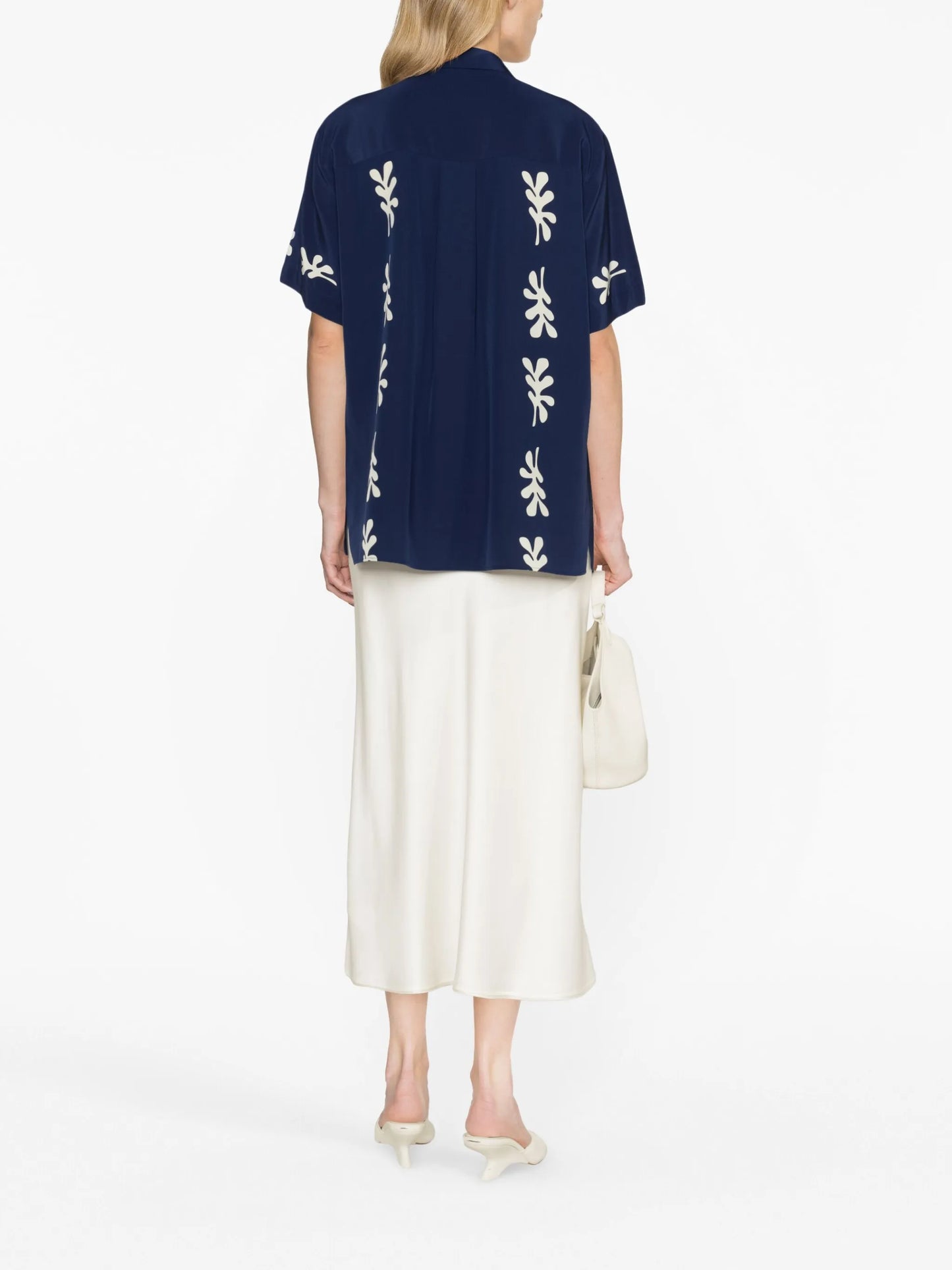 fig leaf print silk shirt