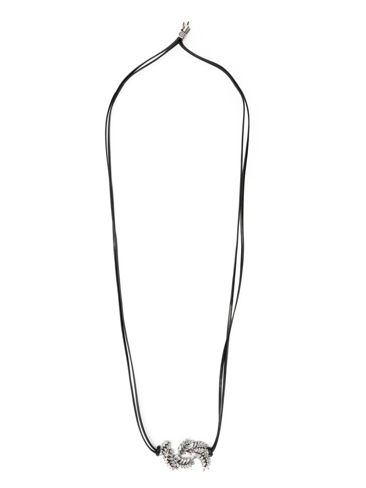 Feather crystal-embellished choker necklace