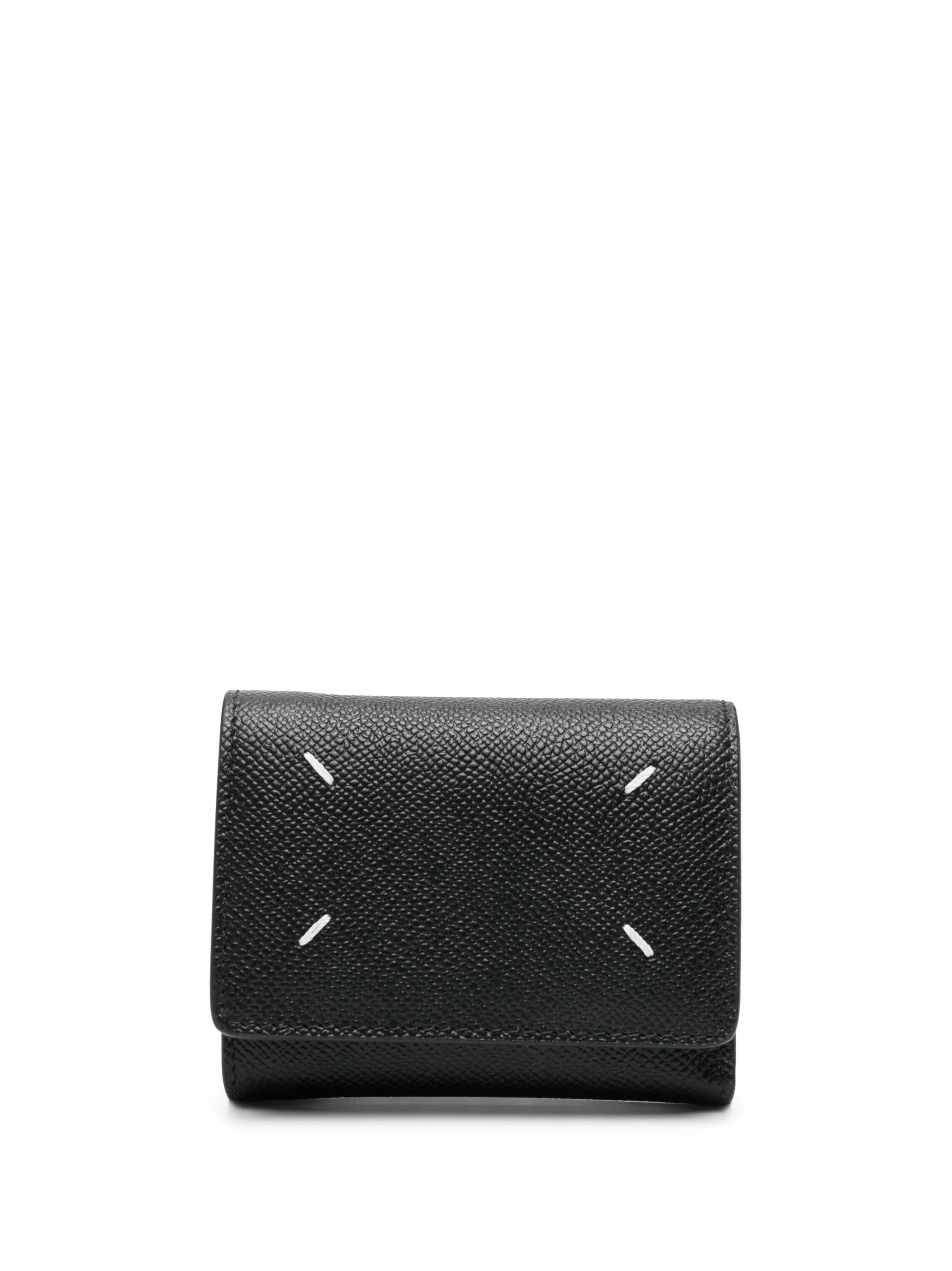 four-stitch logo tri-fold wallet