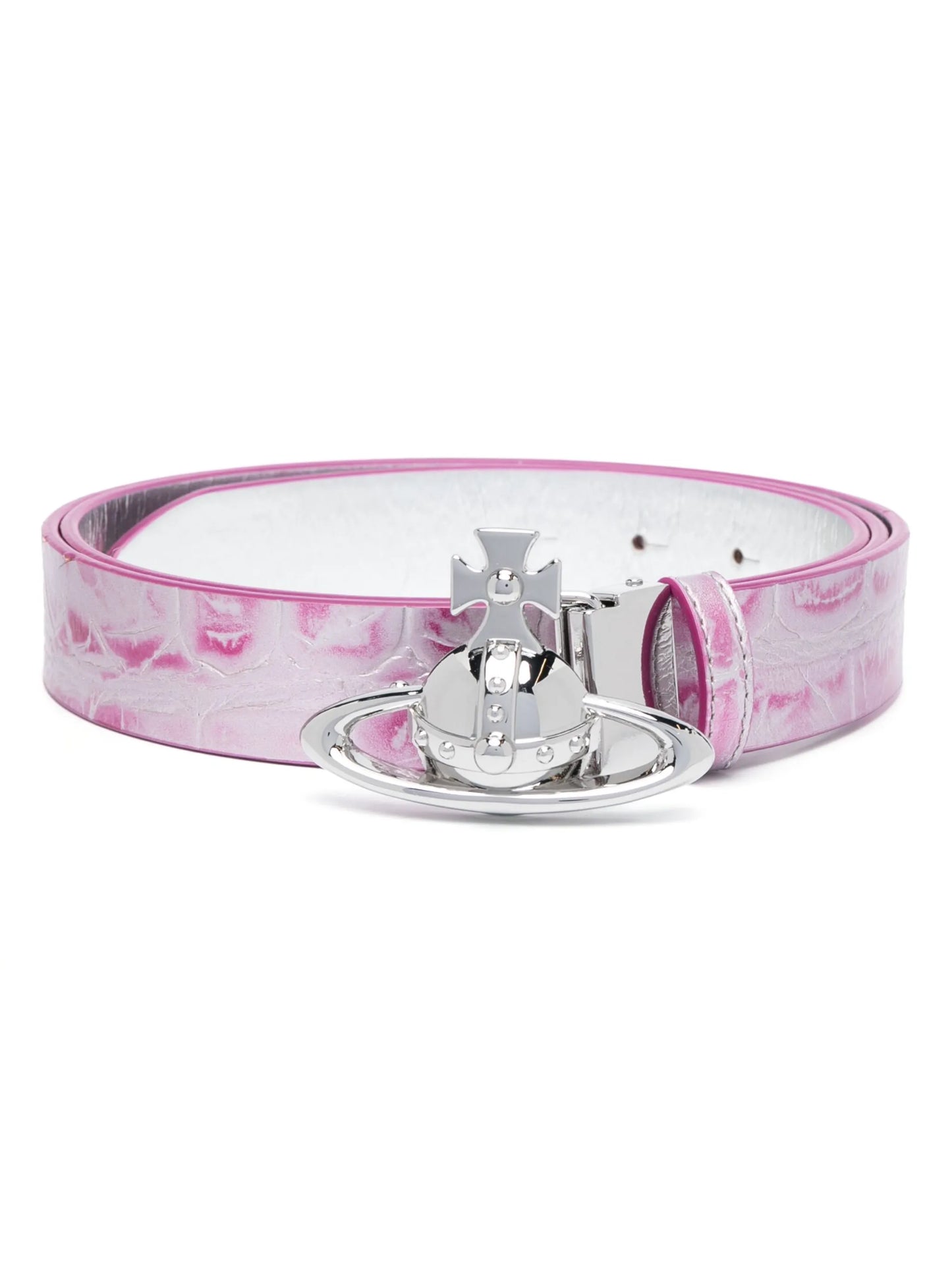 Orbit-buckle leather belt