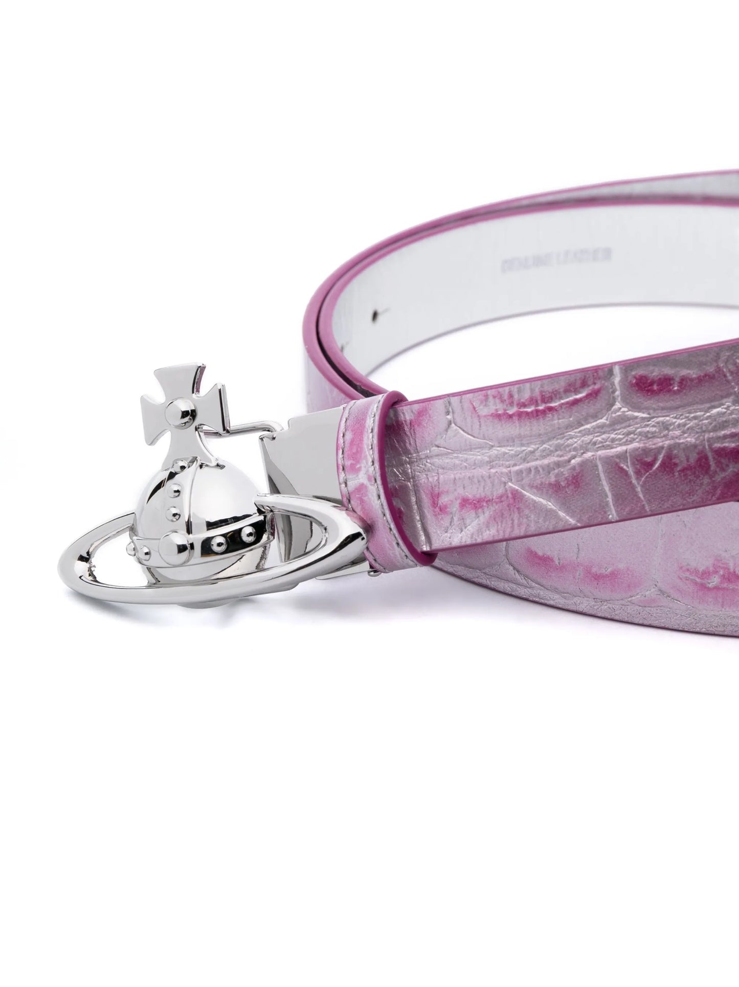 Orbit-buckle leather belt