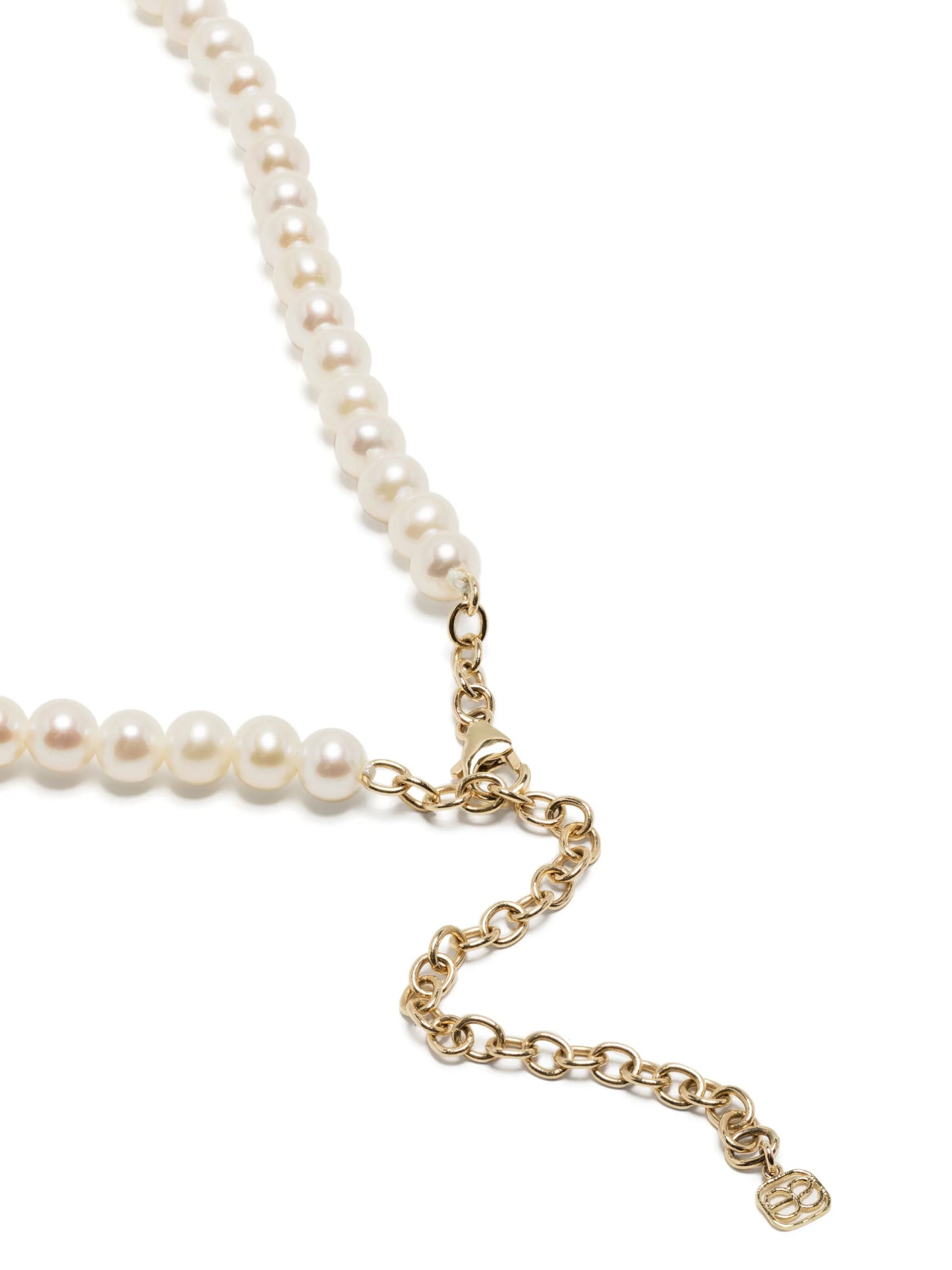 18kt yellow gold pearl and diamond necklace