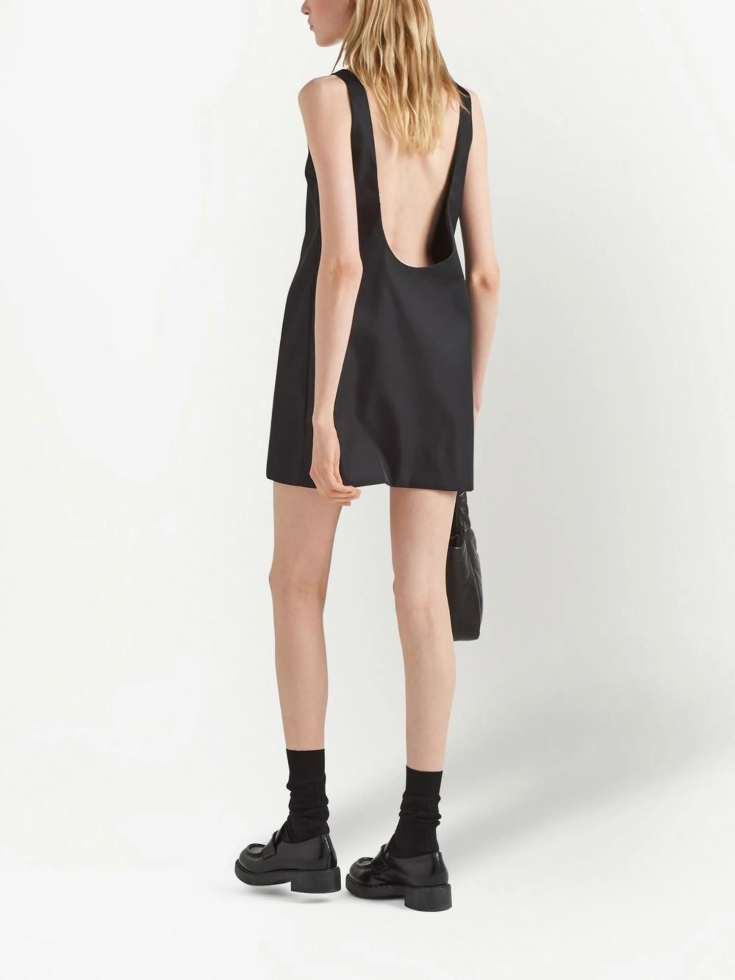 Re-Nylon logo-plaque minidress