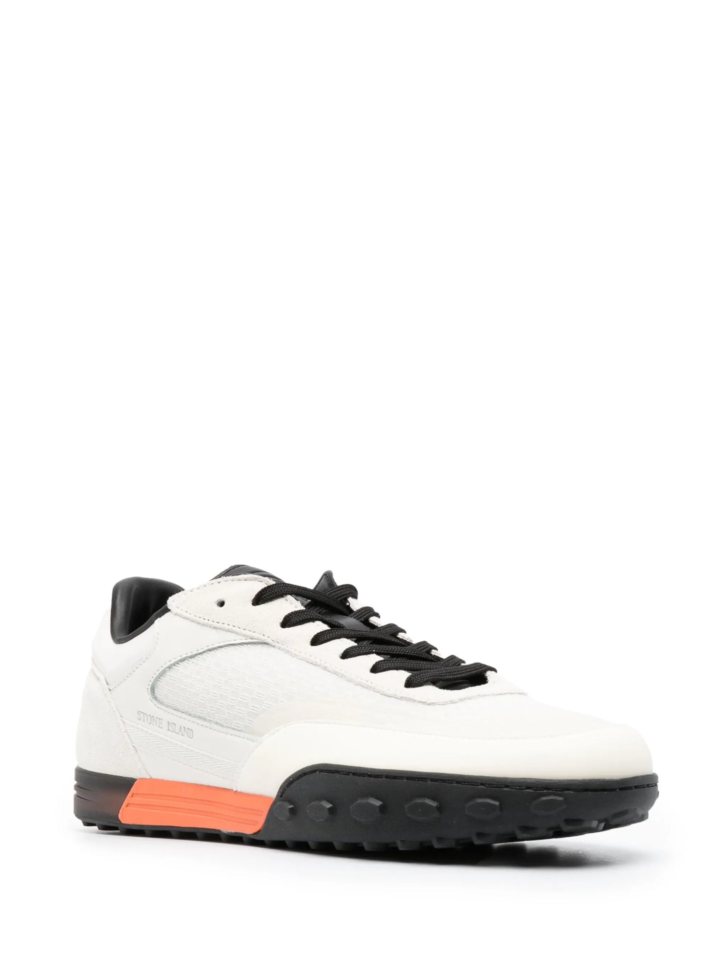 Compass-motif low-top leather sneakers