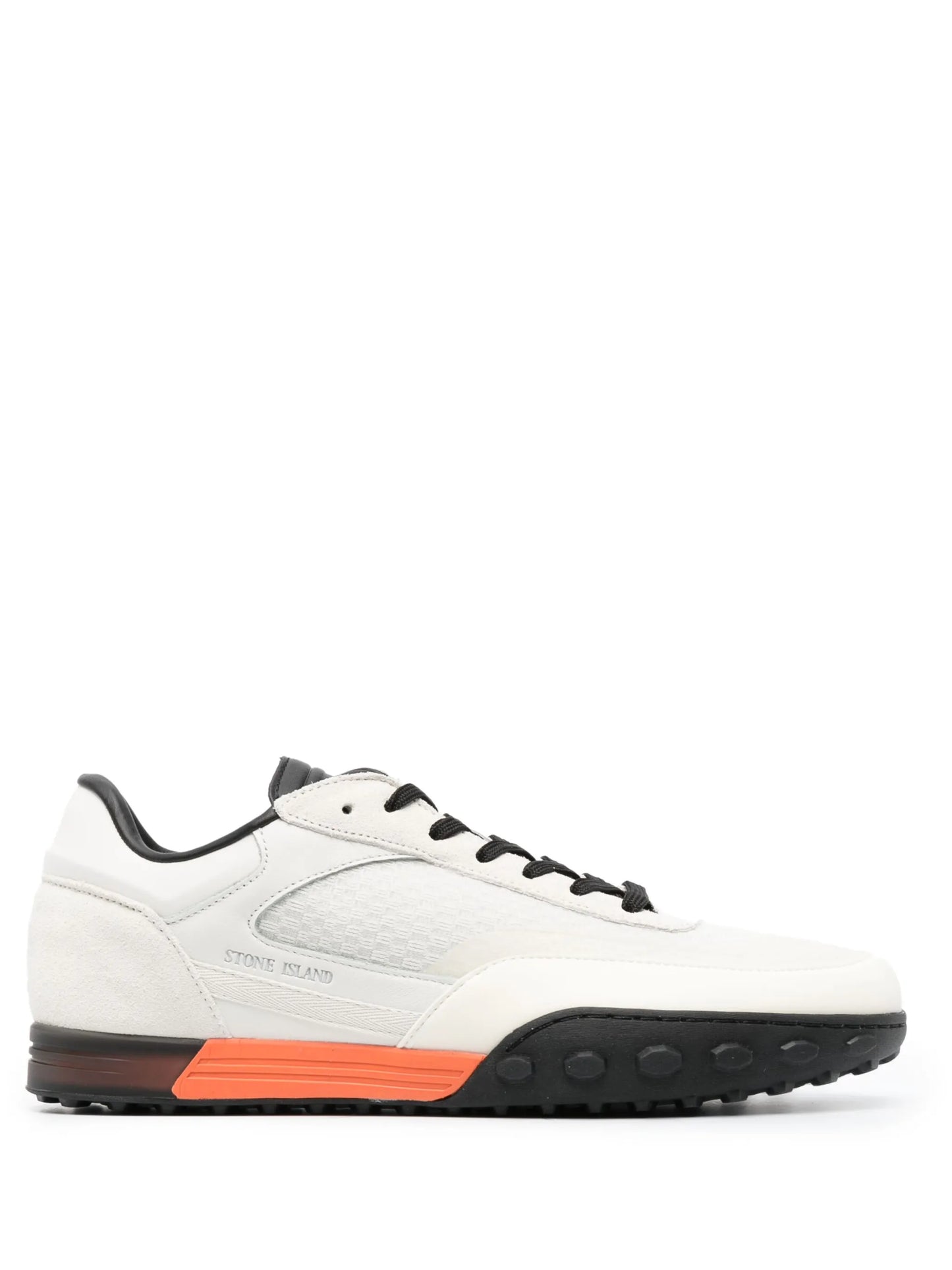 Compass-motif low-top leather sneakers