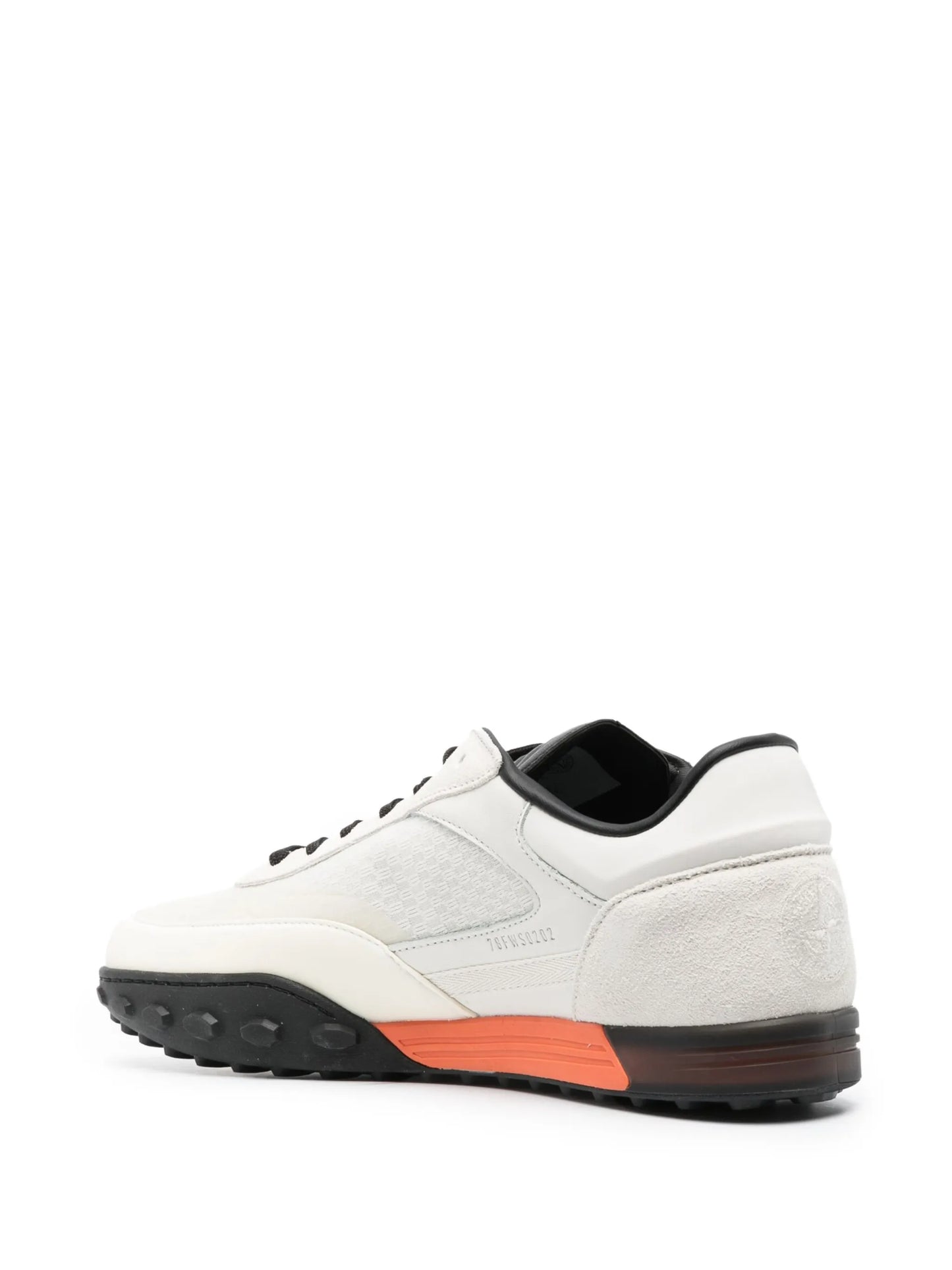 Compass-motif low-top leather sneakers