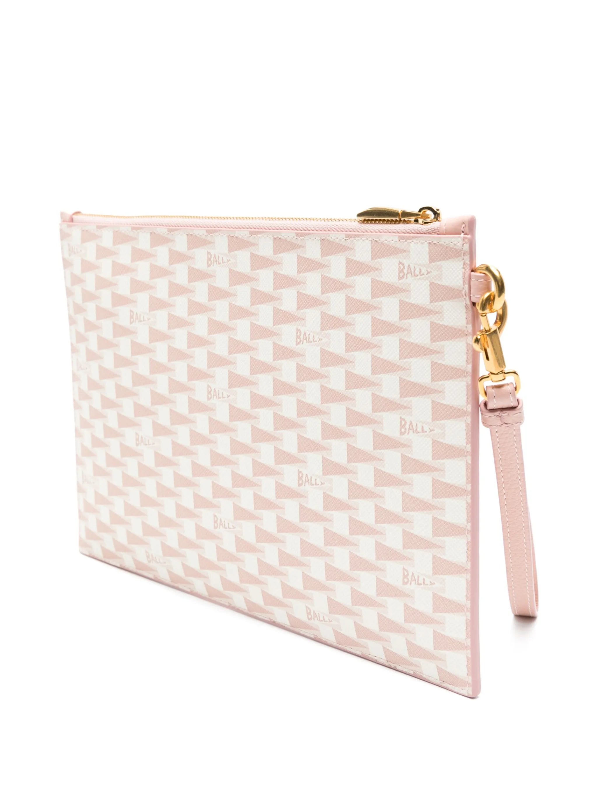 Pennant-print clutch bag