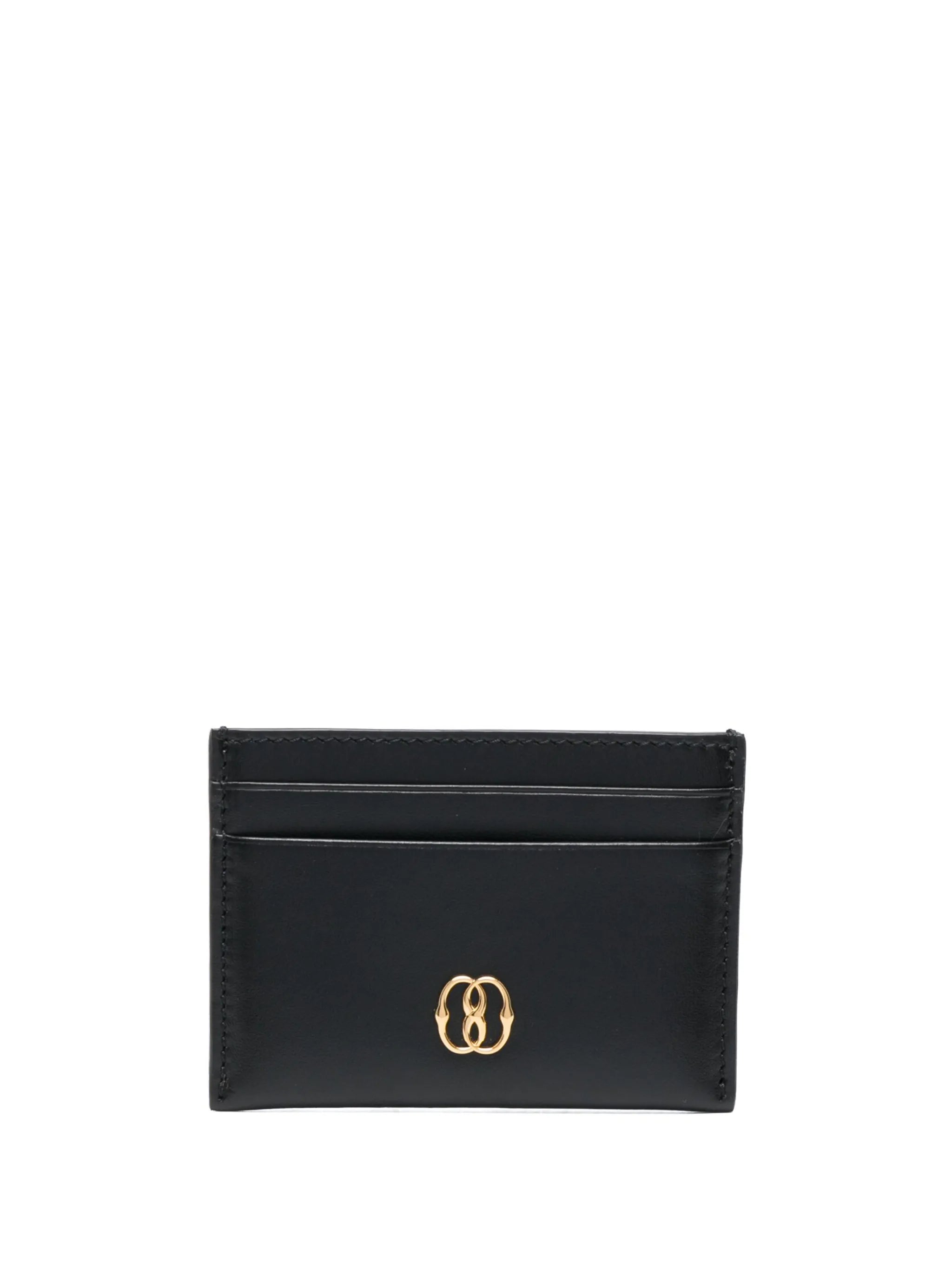 Emblem leather card holder