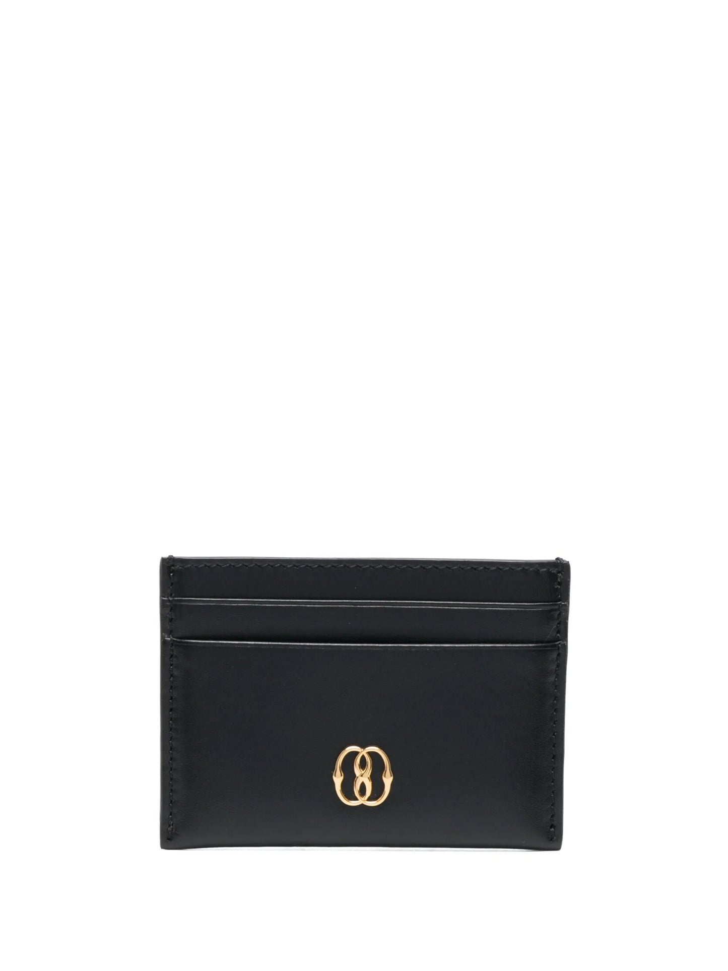 Emblem leather card holder