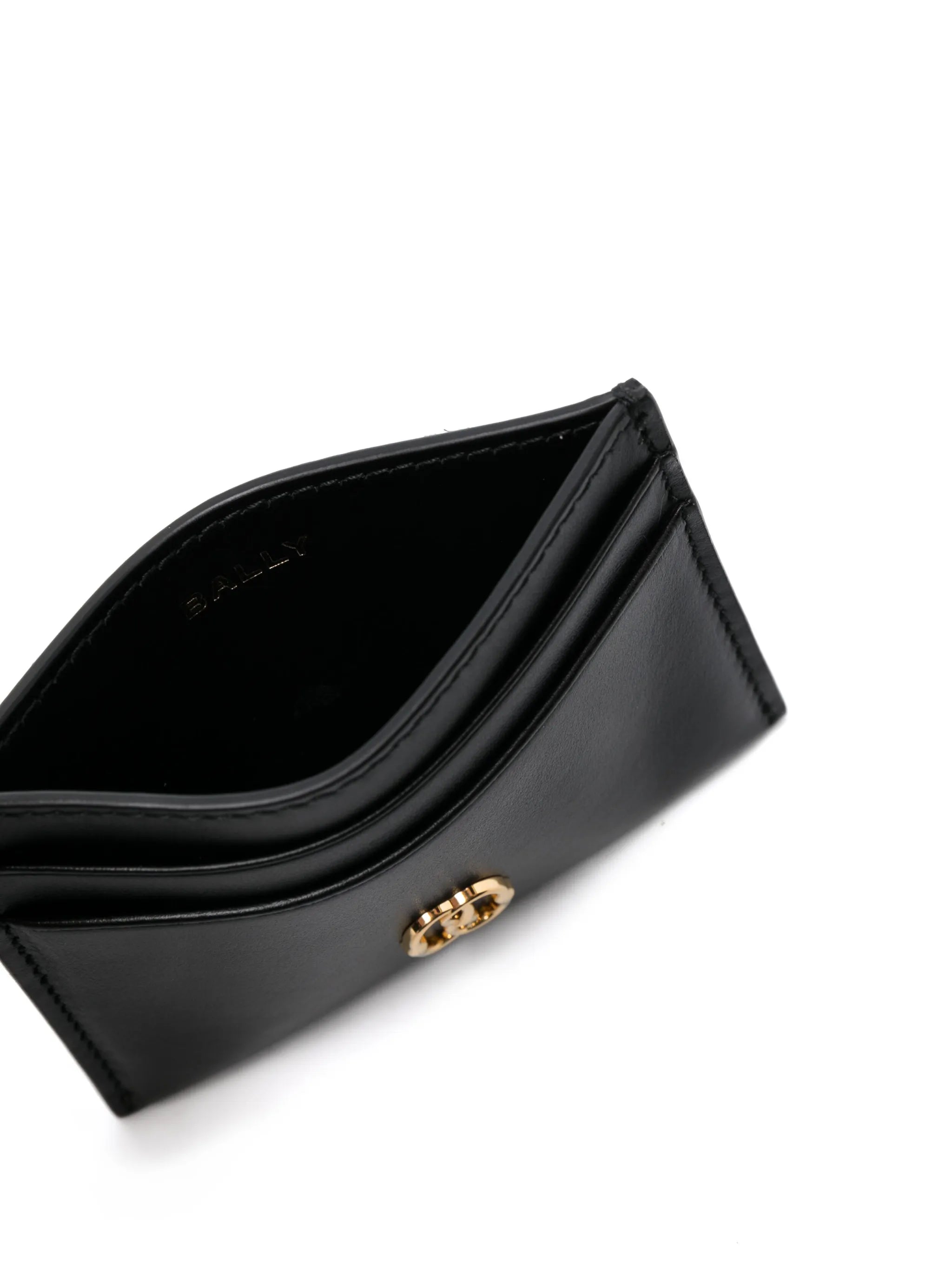 Emblem leather card holder