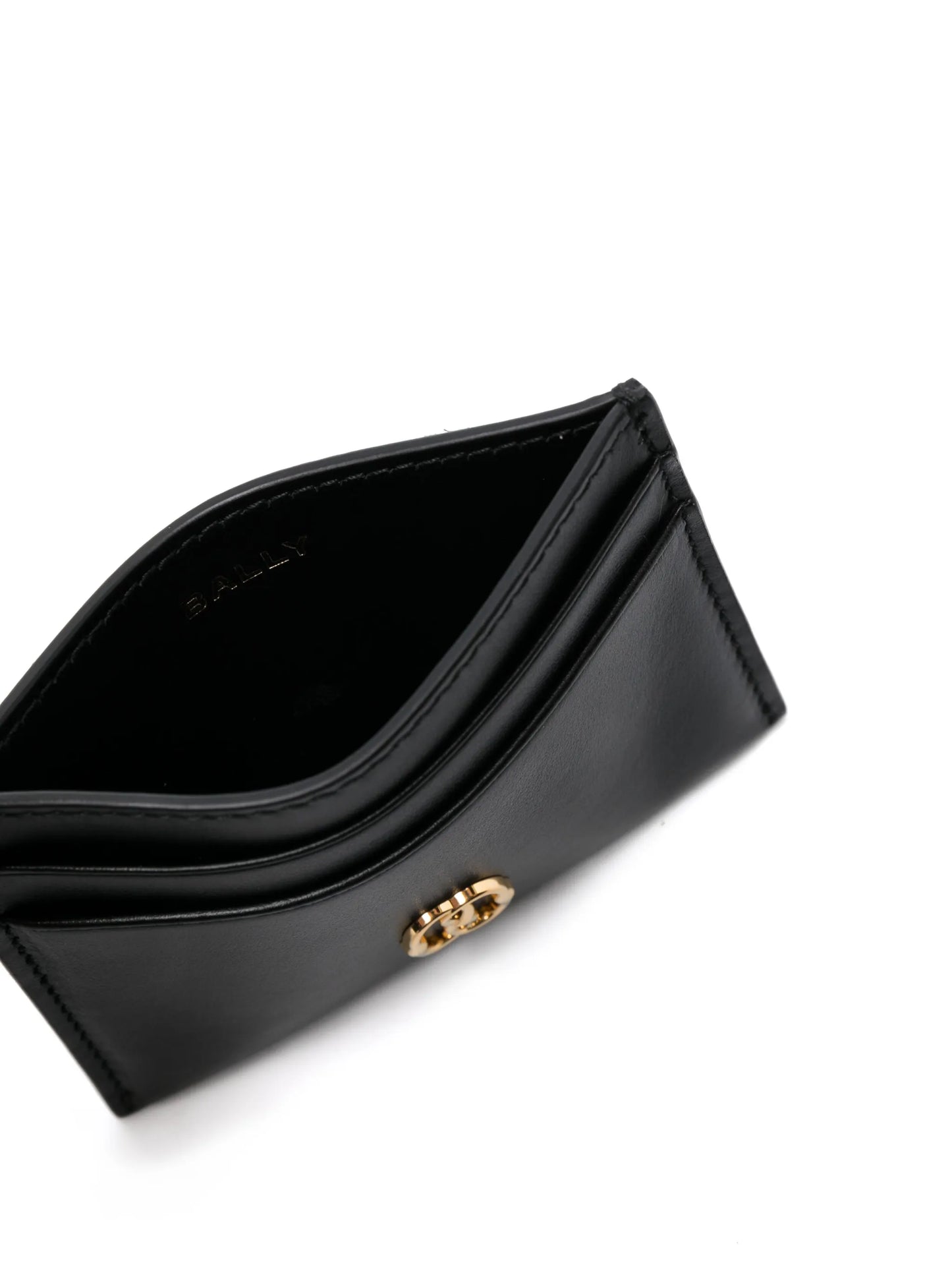Emblem leather card holder