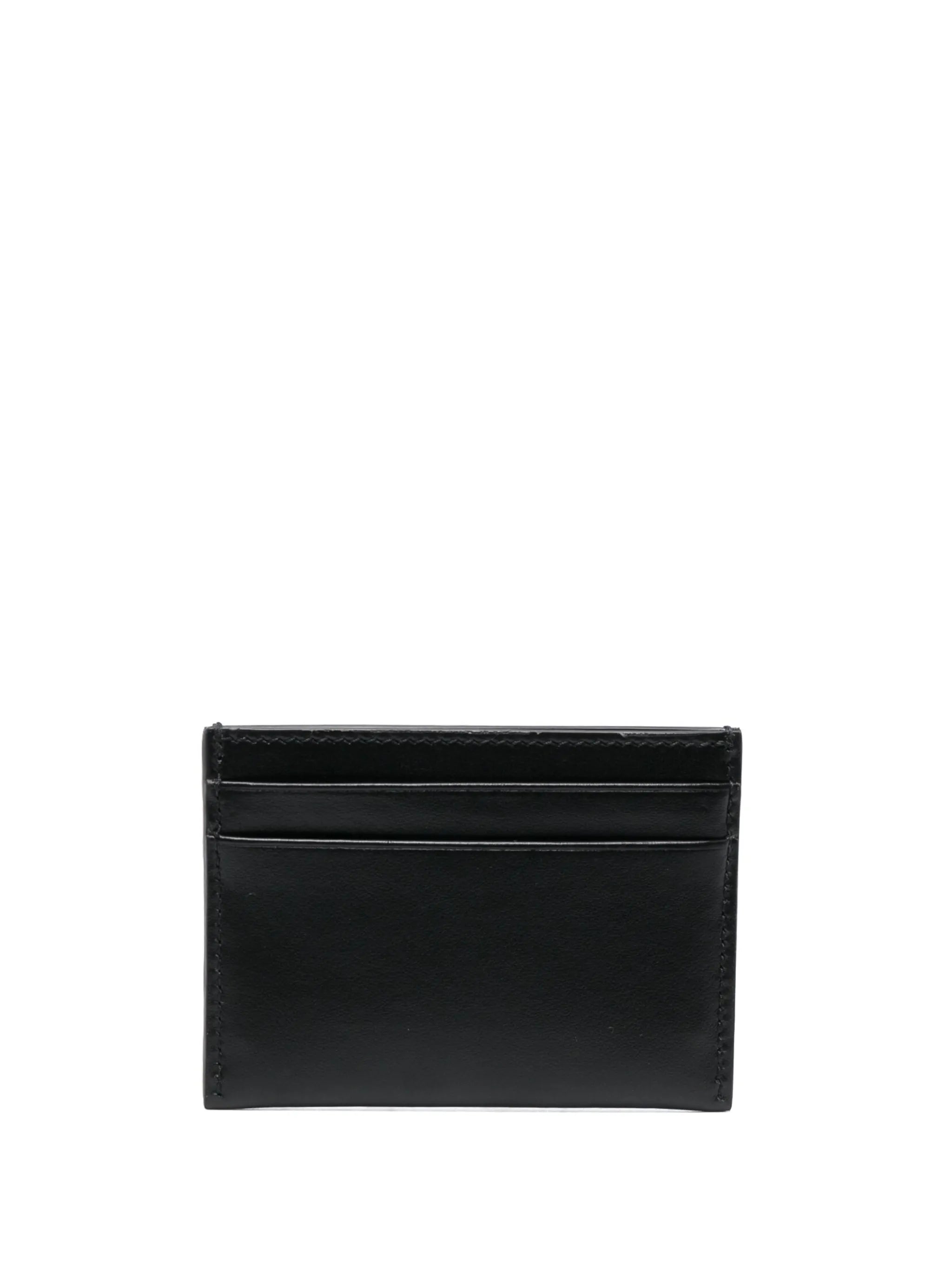 Emblem leather card holder