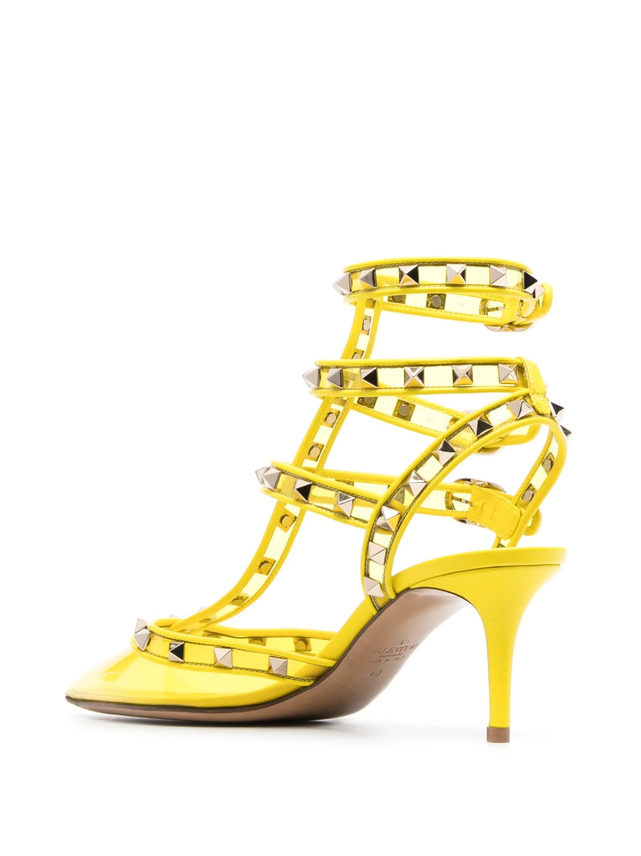 Rockstud 75mm transparent-toe pumps
