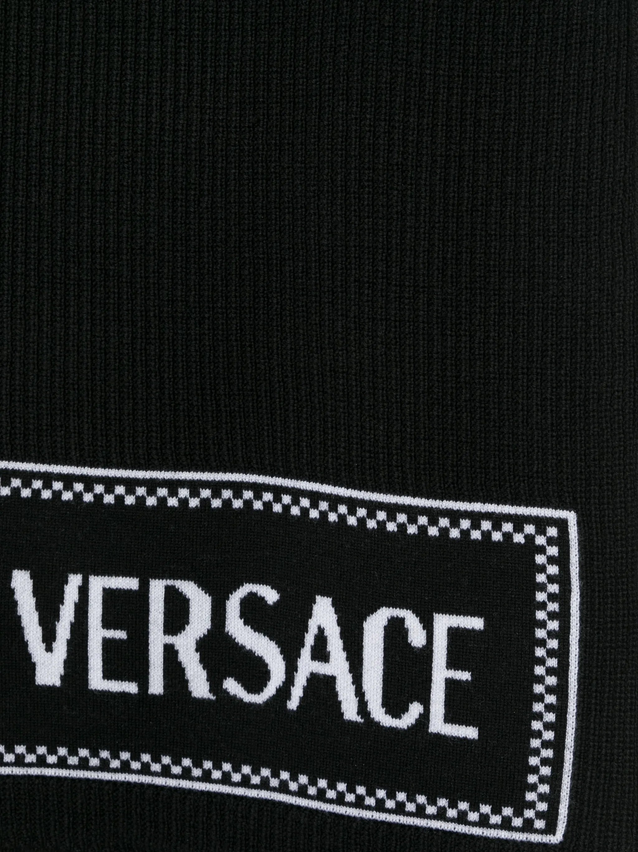intarsia-knit logo scarf