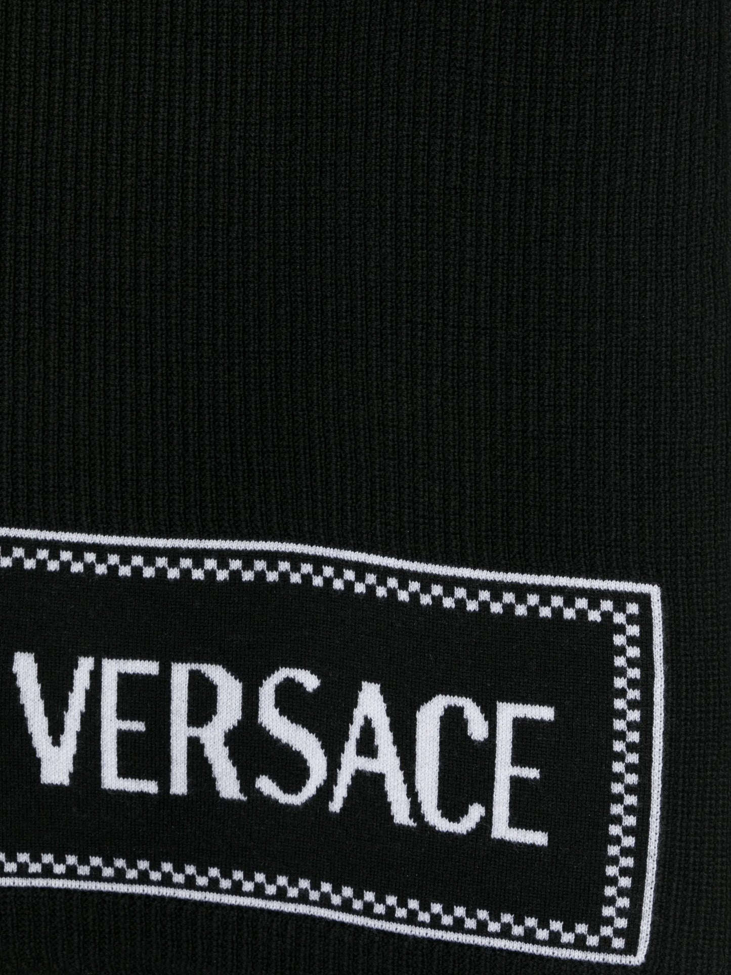 intarsia-knit logo scarf