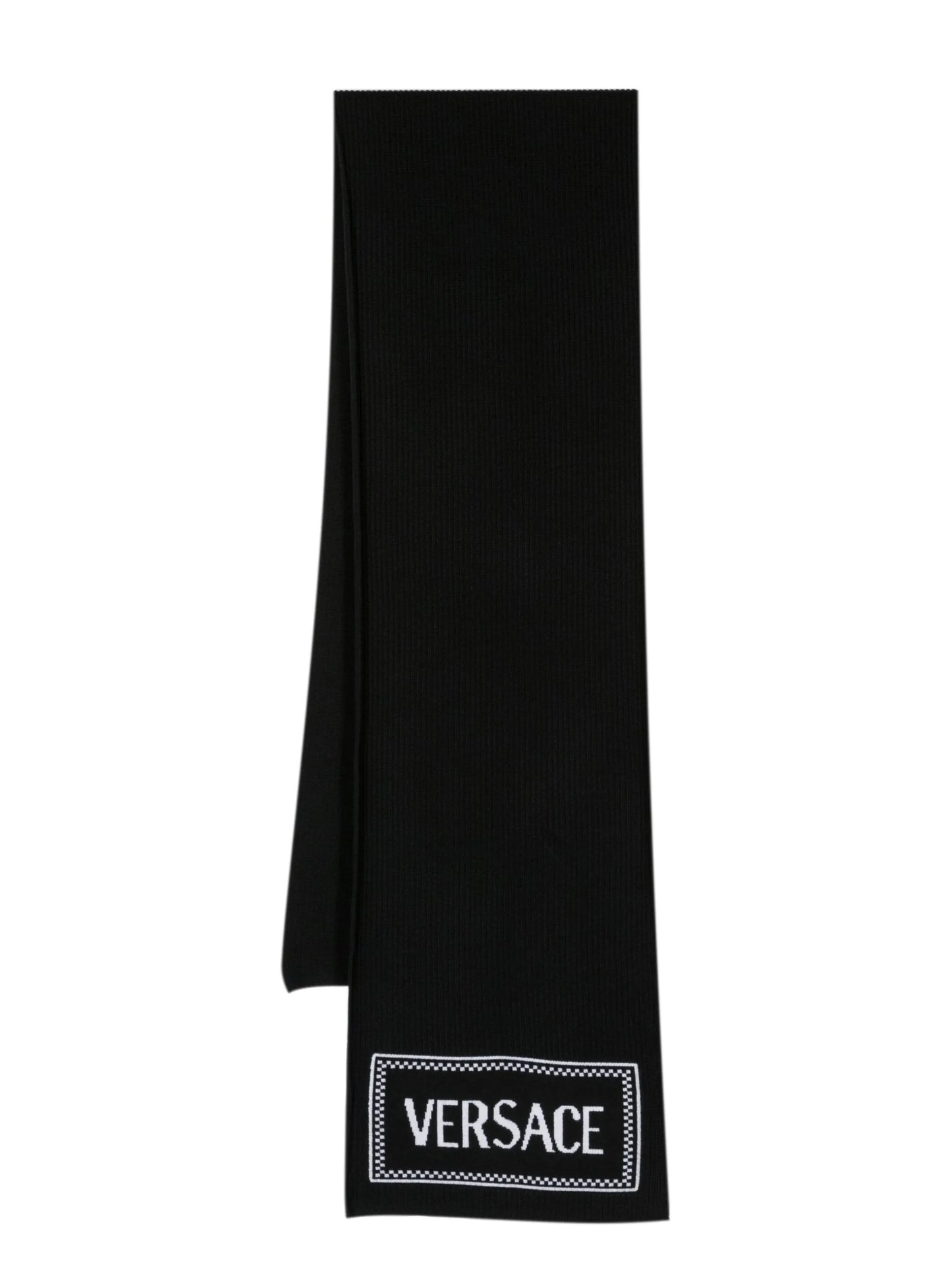 intarsia-knit logo scarf