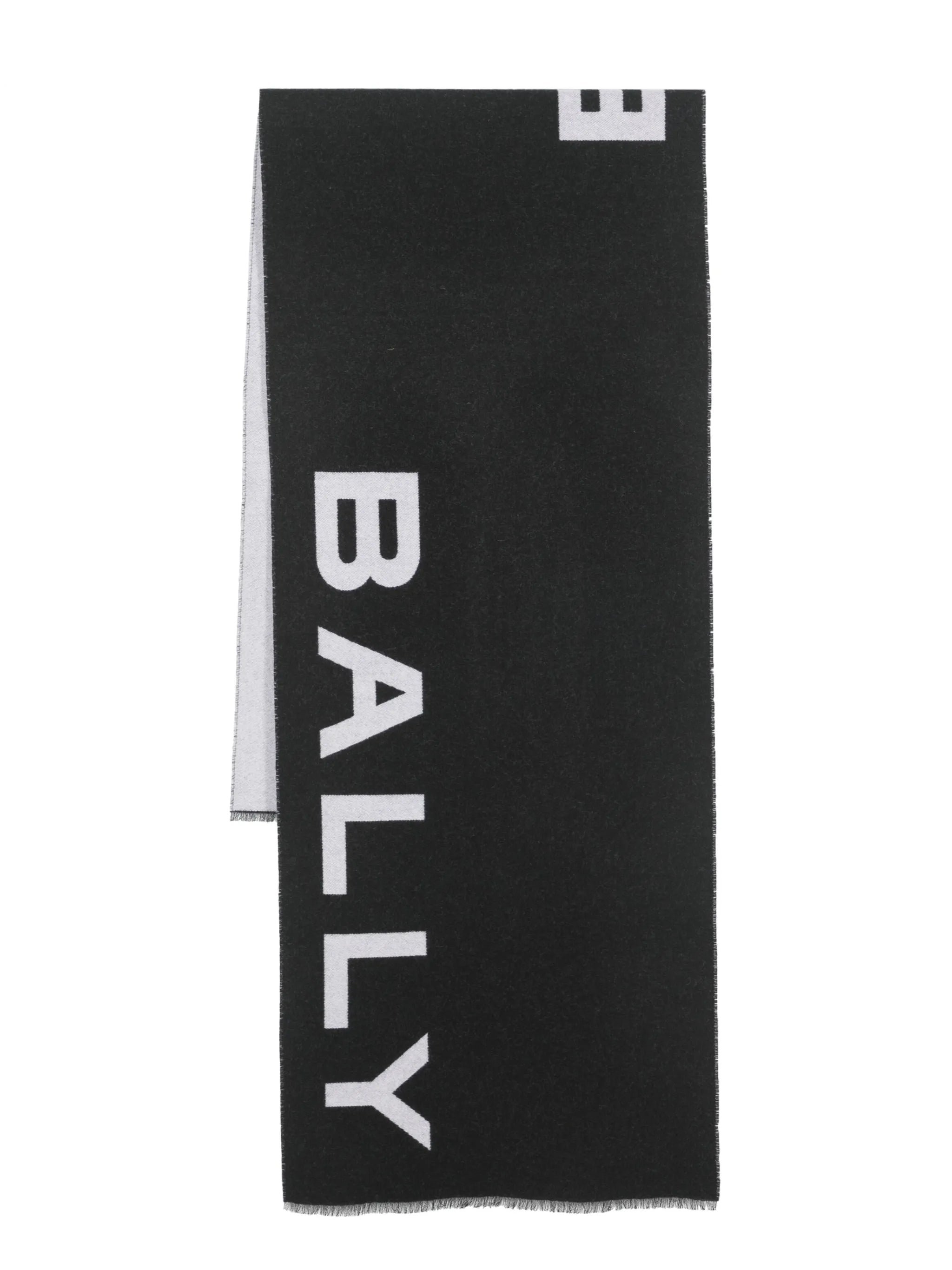 logo-print fringed scarf