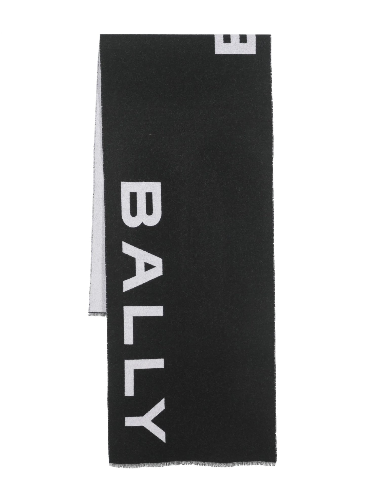 logo-print fringed scarf
