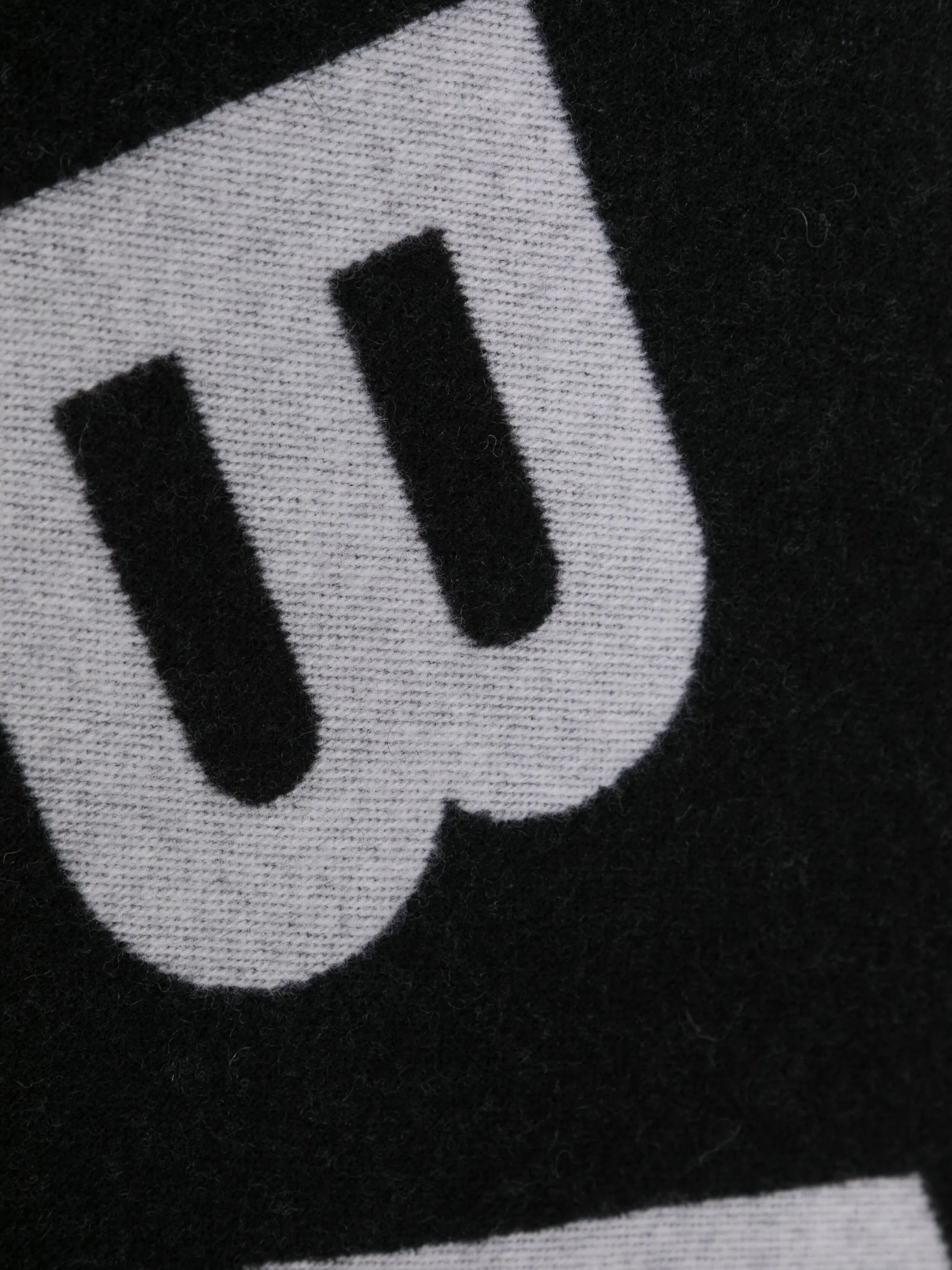 logo-print fringed scarf