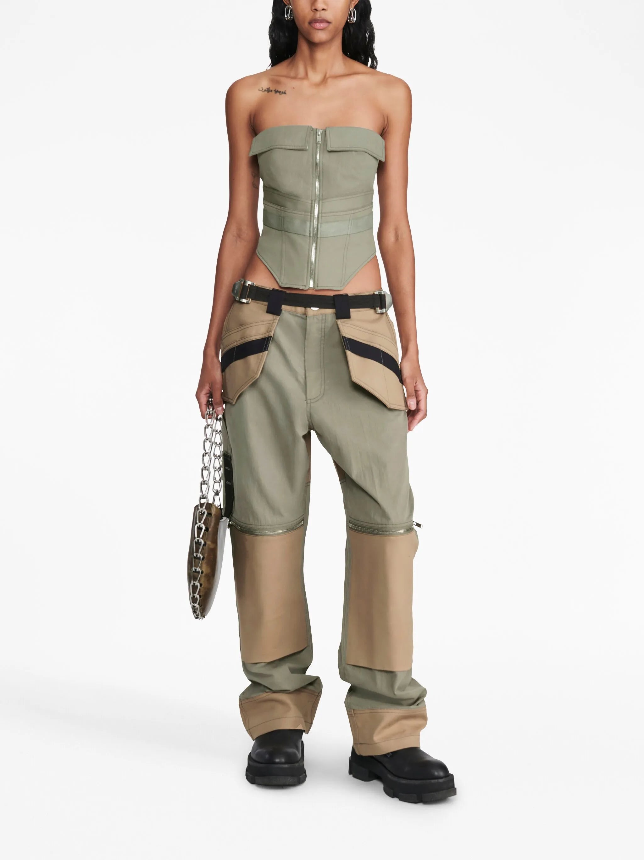 Workwear zip-up corset